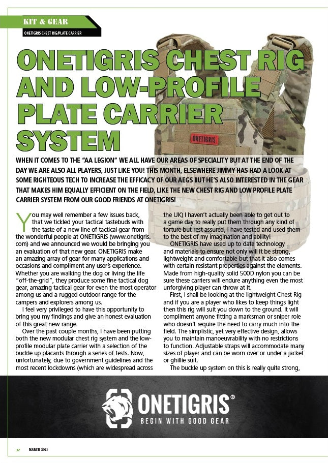 AIRSOFT ACTION ON 1TG LOW PROFILE CHEST CARRY SYSTEMS