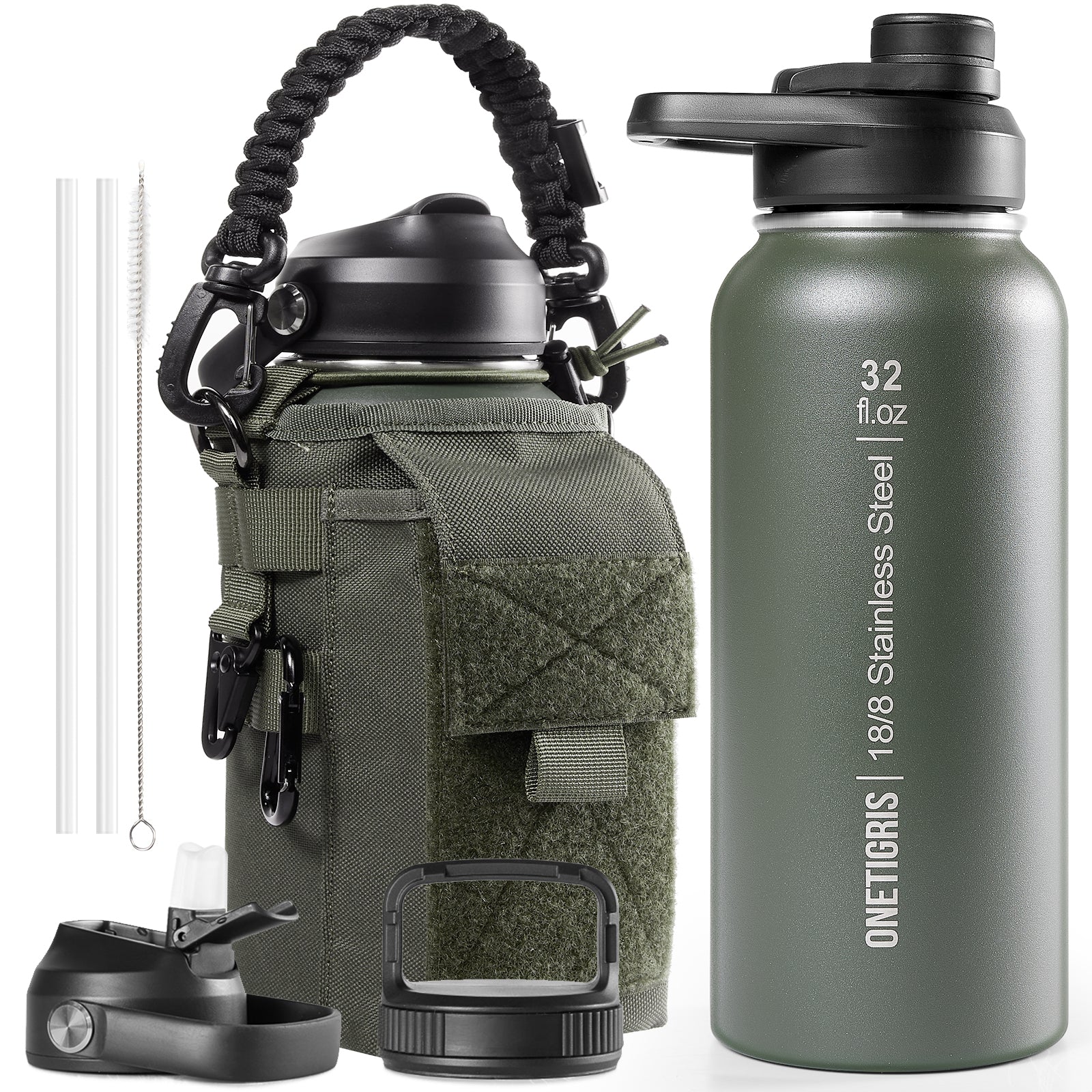 32oz Stainless Steel Insulated Water Bottle with Pouch set