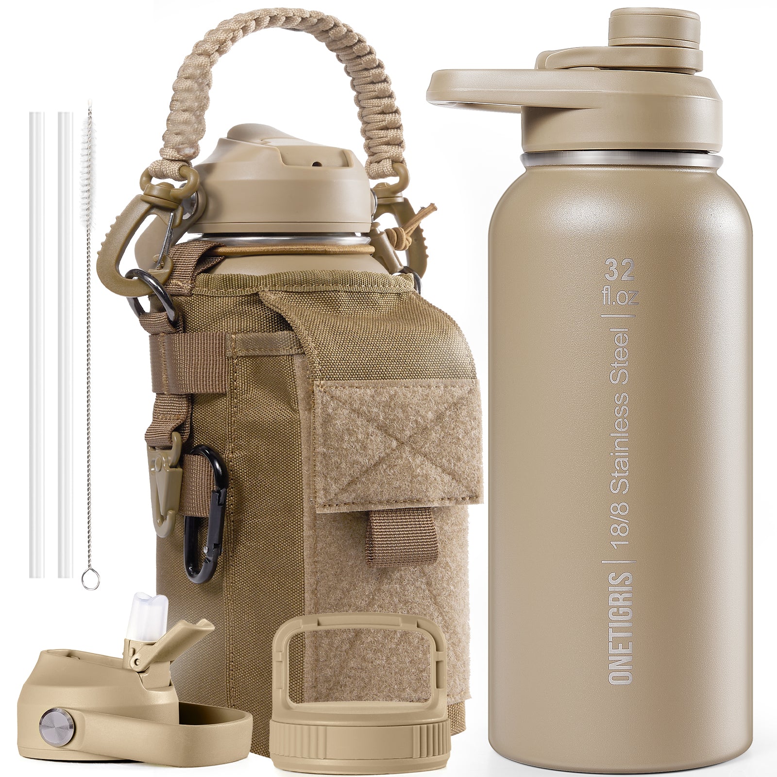 32oz Stainless Steel Insulated Water Bottle with Pouch set