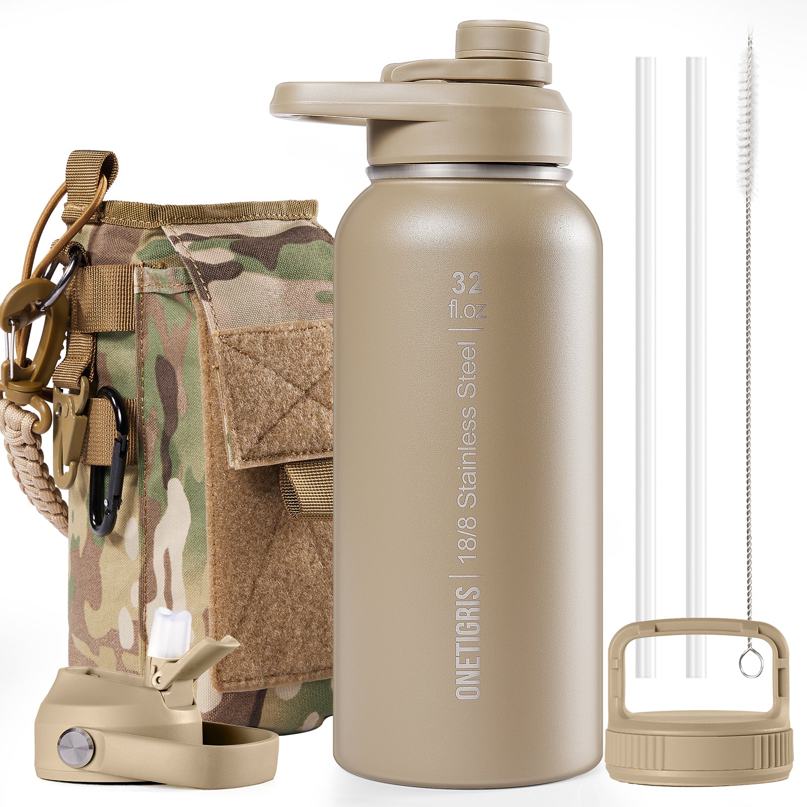 32oz Stainless Steel Insulated Water Bottle with Pouch set
