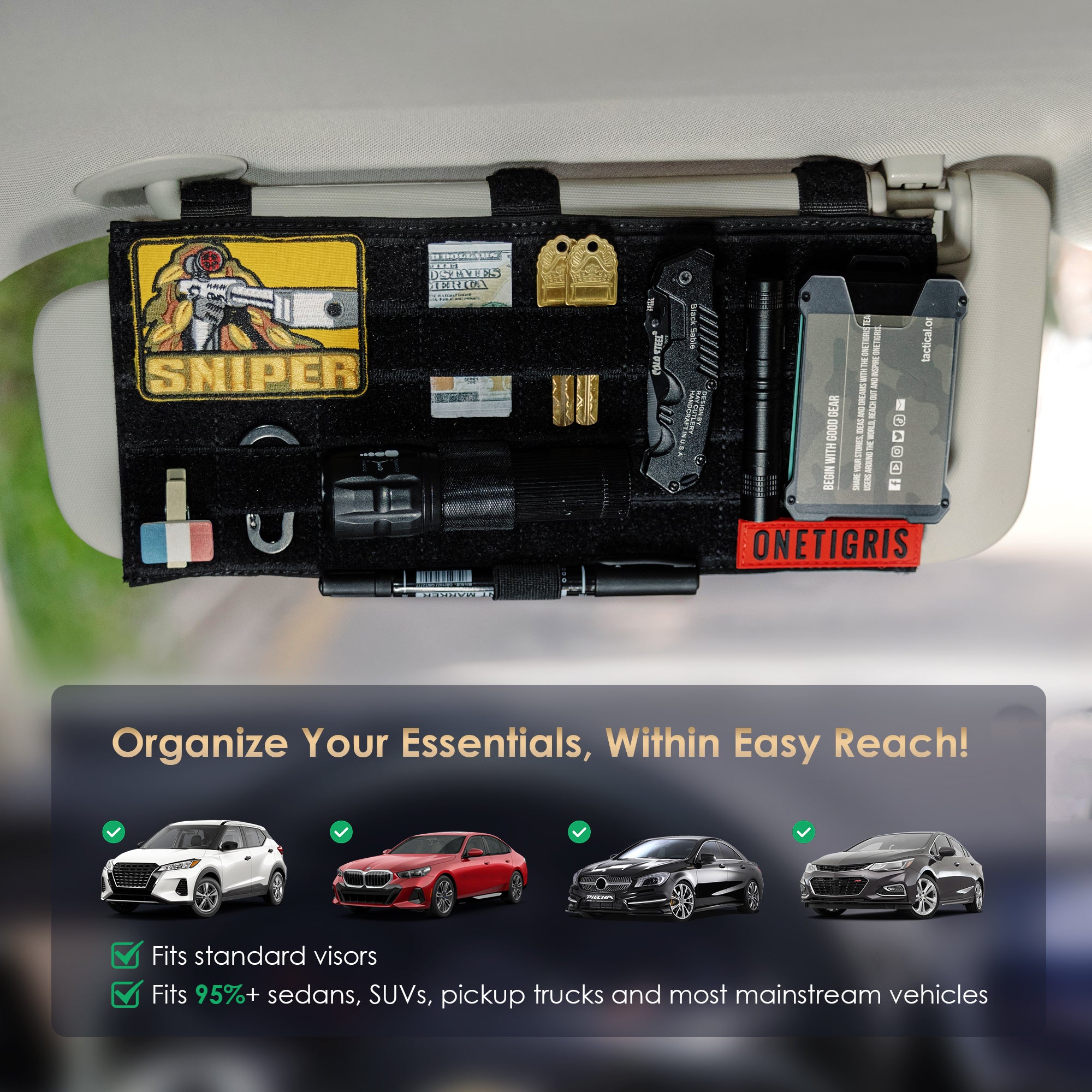 Molle Visor Panel Organizer 03丨 with Single-Mouth Storage Bag&11.8" x 5.3"