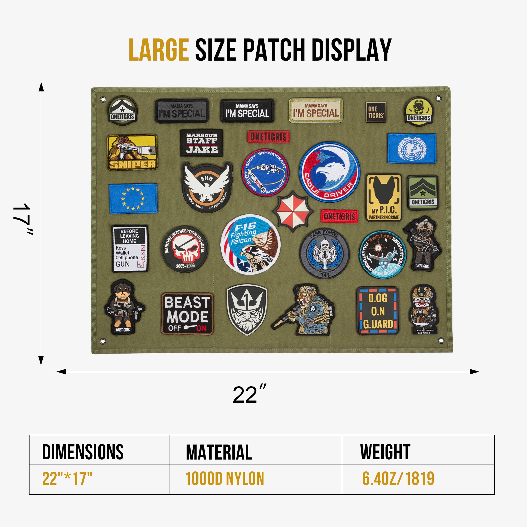 Patch Display 丨 22"x17.7"& Foldable