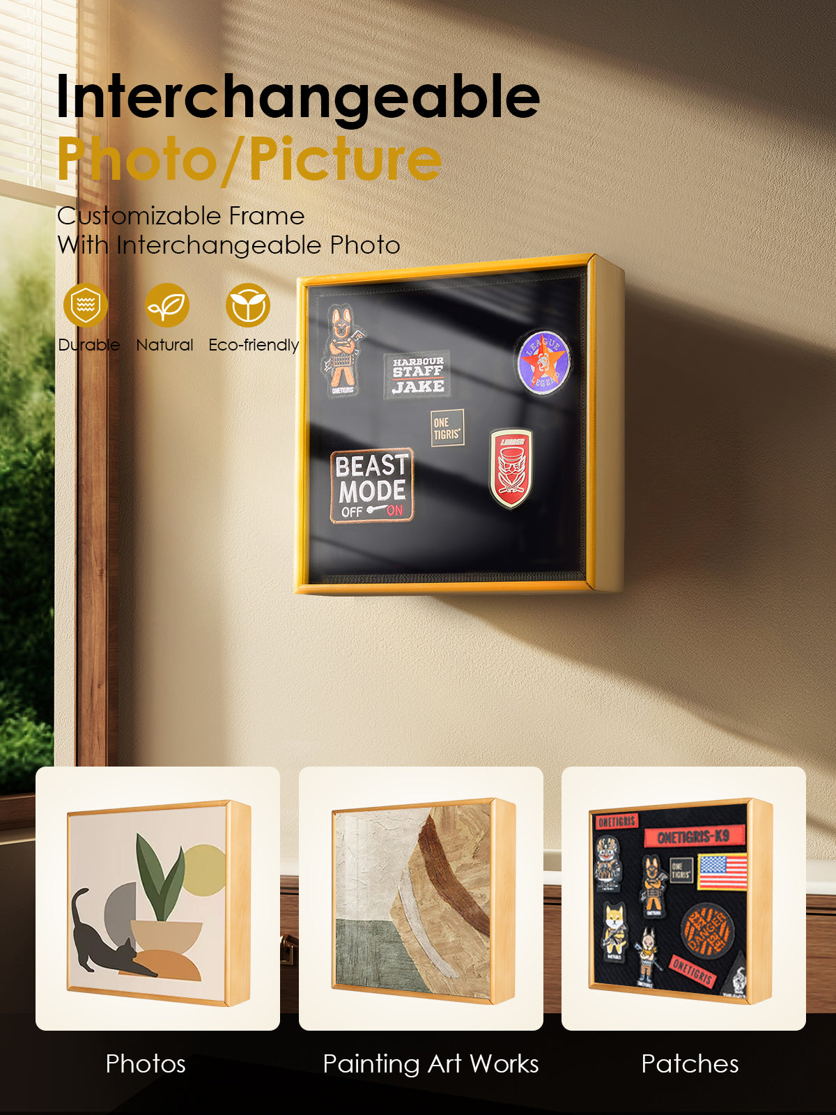 Hidden Gun Storage | Secret Storage with Photo Frame & Patch Display