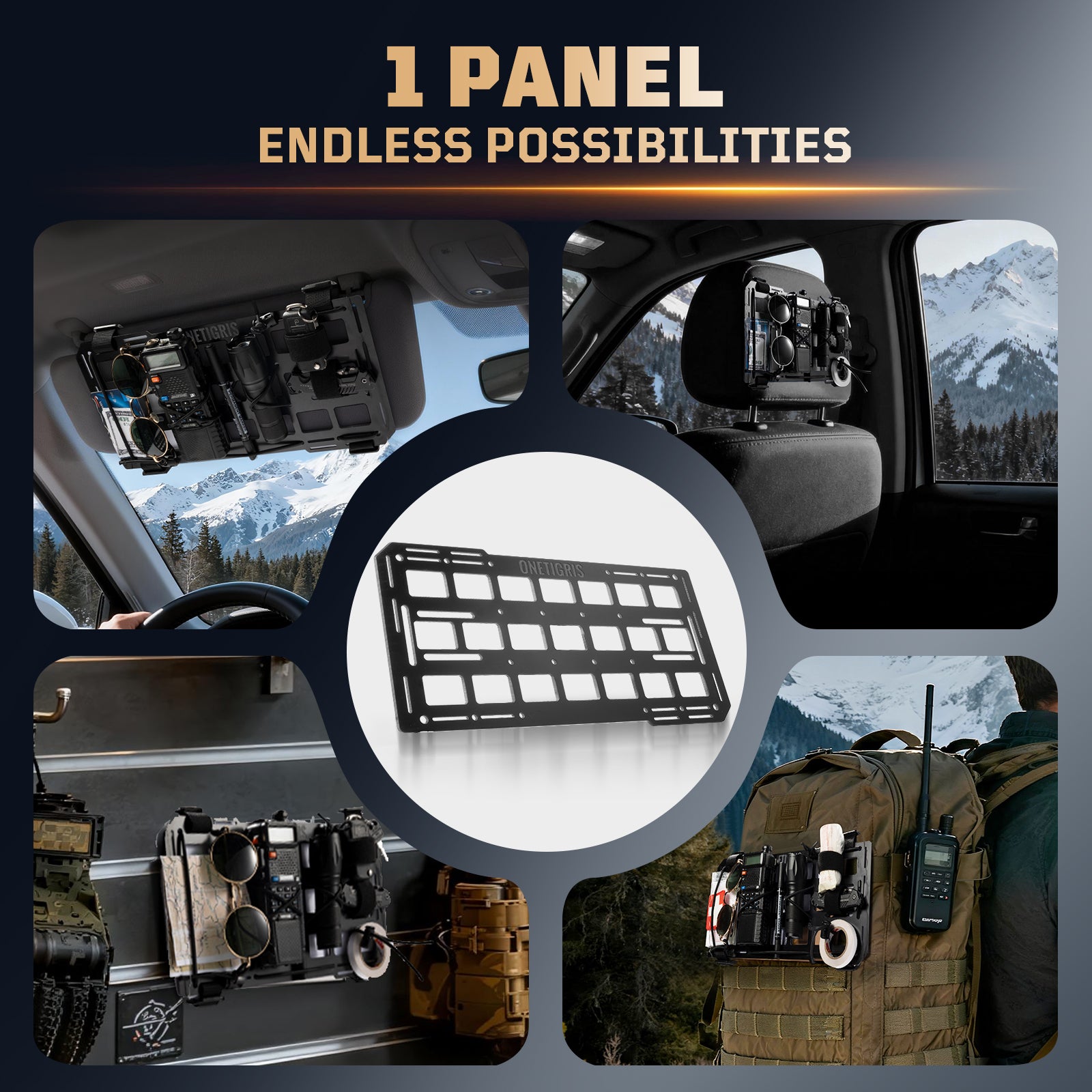 Car Fiberglass MOLLE Panel  Visor Organizer 丨Space-saving & easy installation