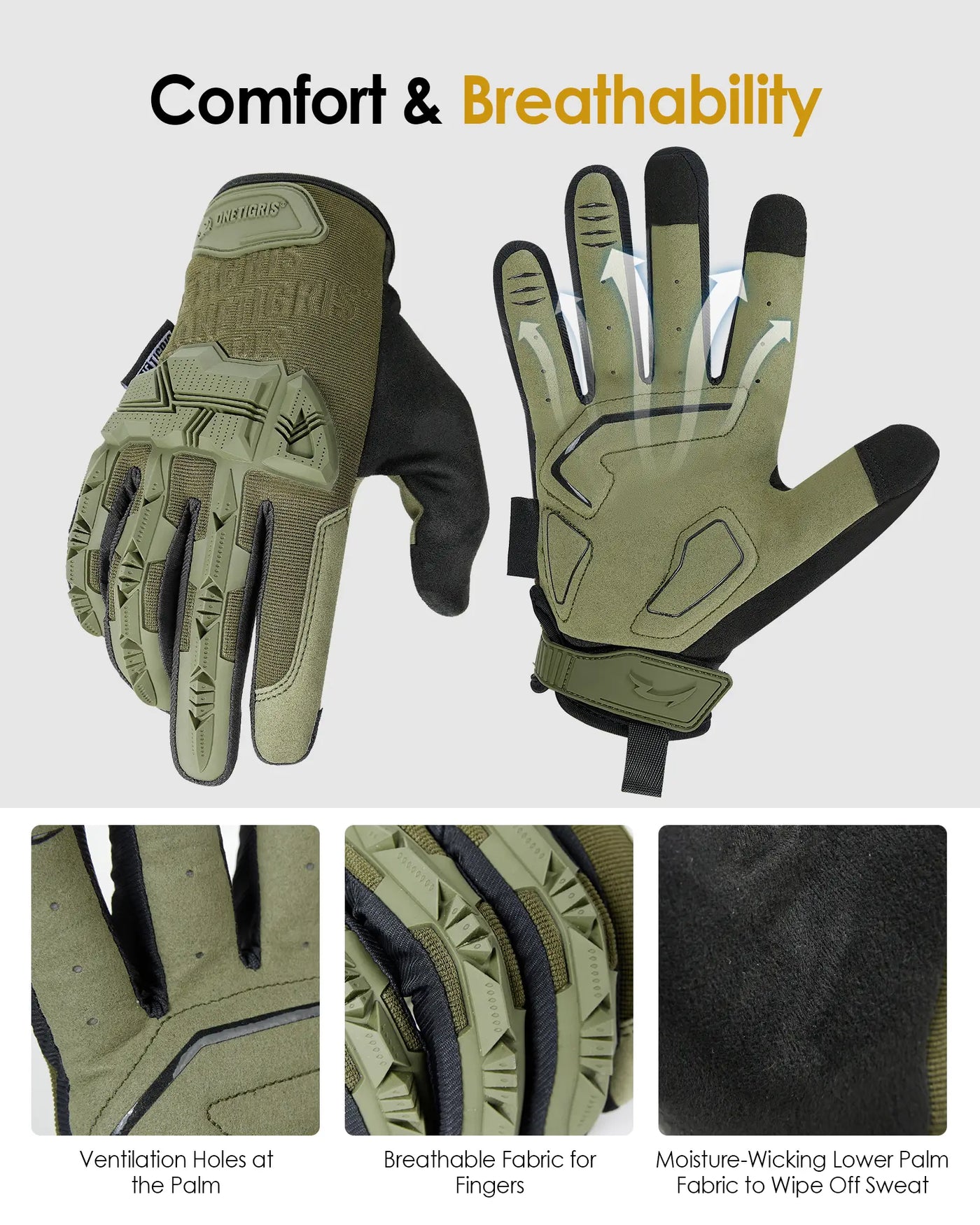 one industries handschuhe Tactical Motorcycle Gloves | Touchscreen & PVC Knuckle Guard