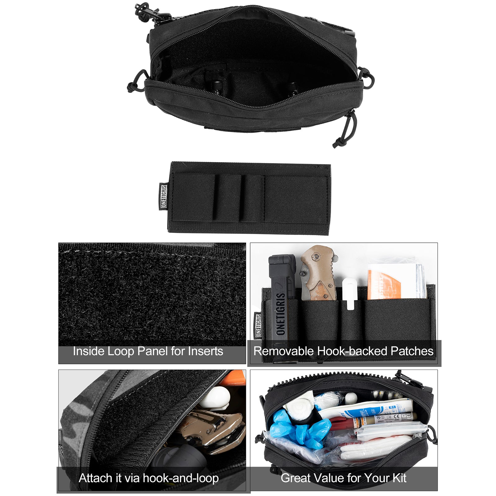 Tactical PLUS1 Drop Pouch 丨with Hook and Loop Panel&for Vest Chest Rig Plate Carrier