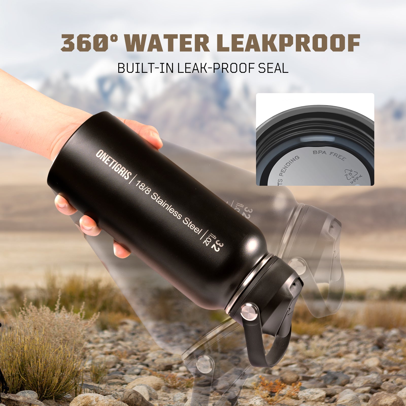 32oz Tactical Water Bottle Set | Everyday Carry with Pocket Sleeve & 3-Lid System