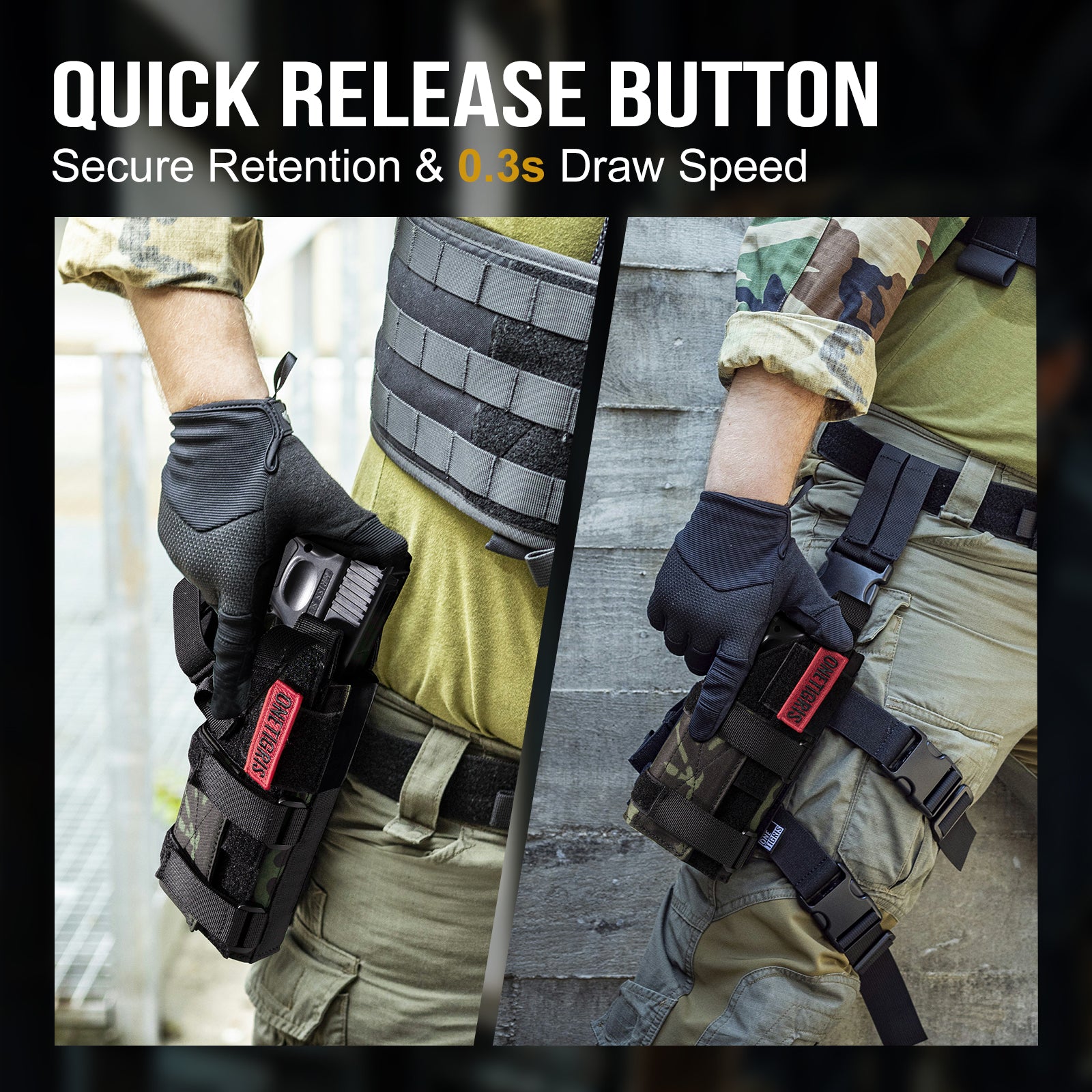 Pistol Holster 05D — Optics-Ready Upgrade | MOLLE System & 0.3s Quick Release