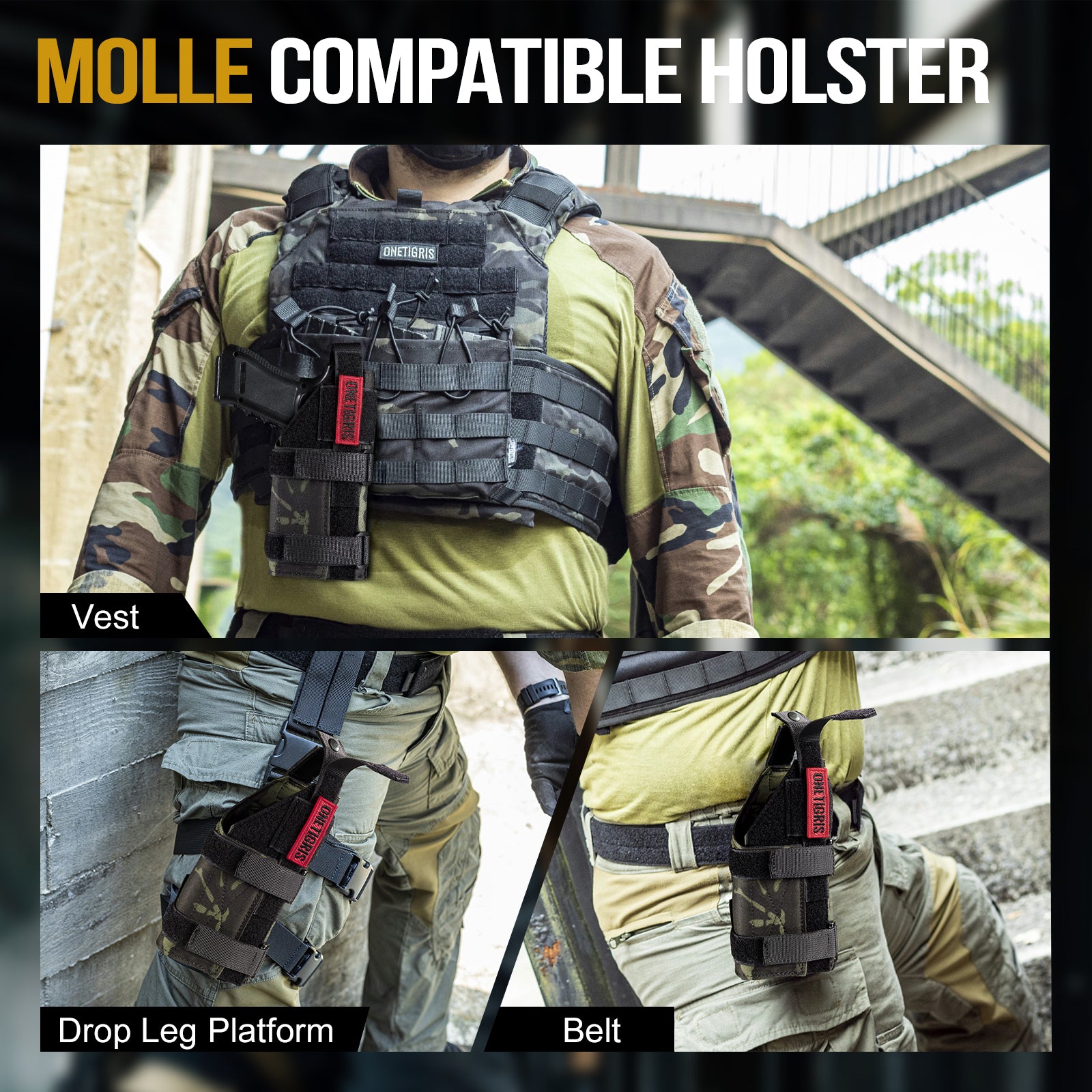 Pistol Holster 05D — Optics-Ready Upgrade | MOLLE System & 0.3s Quick Release