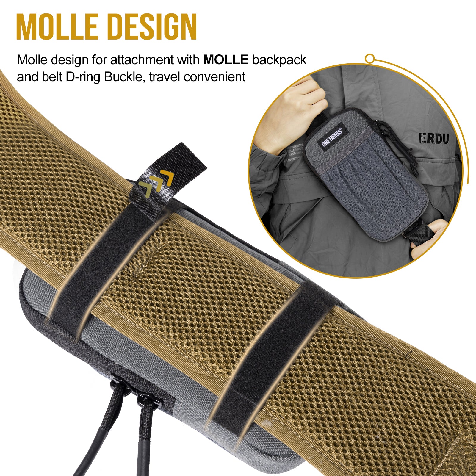 MOLLE Phone Pouch 丨 Heavy-duty carabiners & YKK zippers