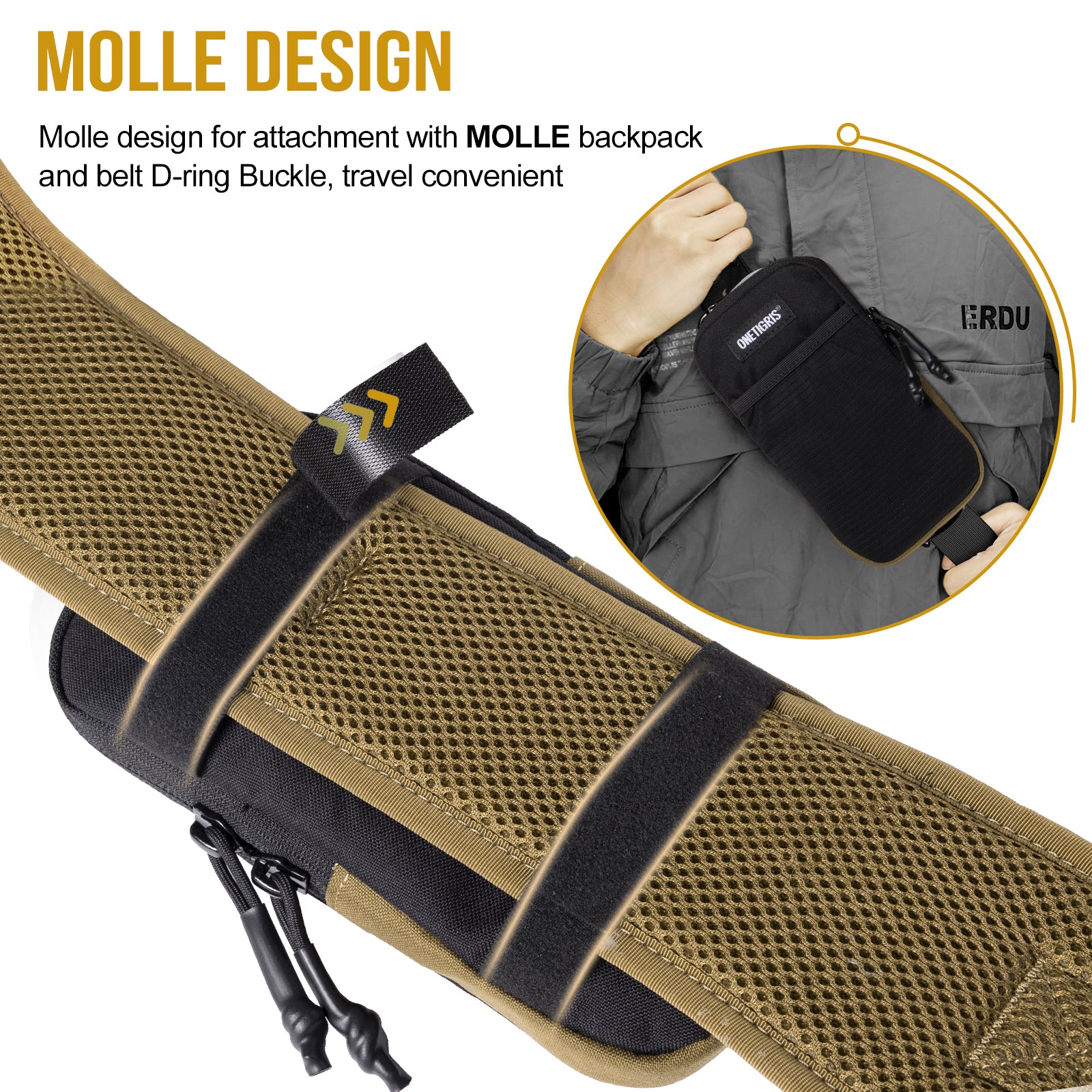 MOLLE Phone Pouch 丨 Heavy-duty carabiners & YKK zippers