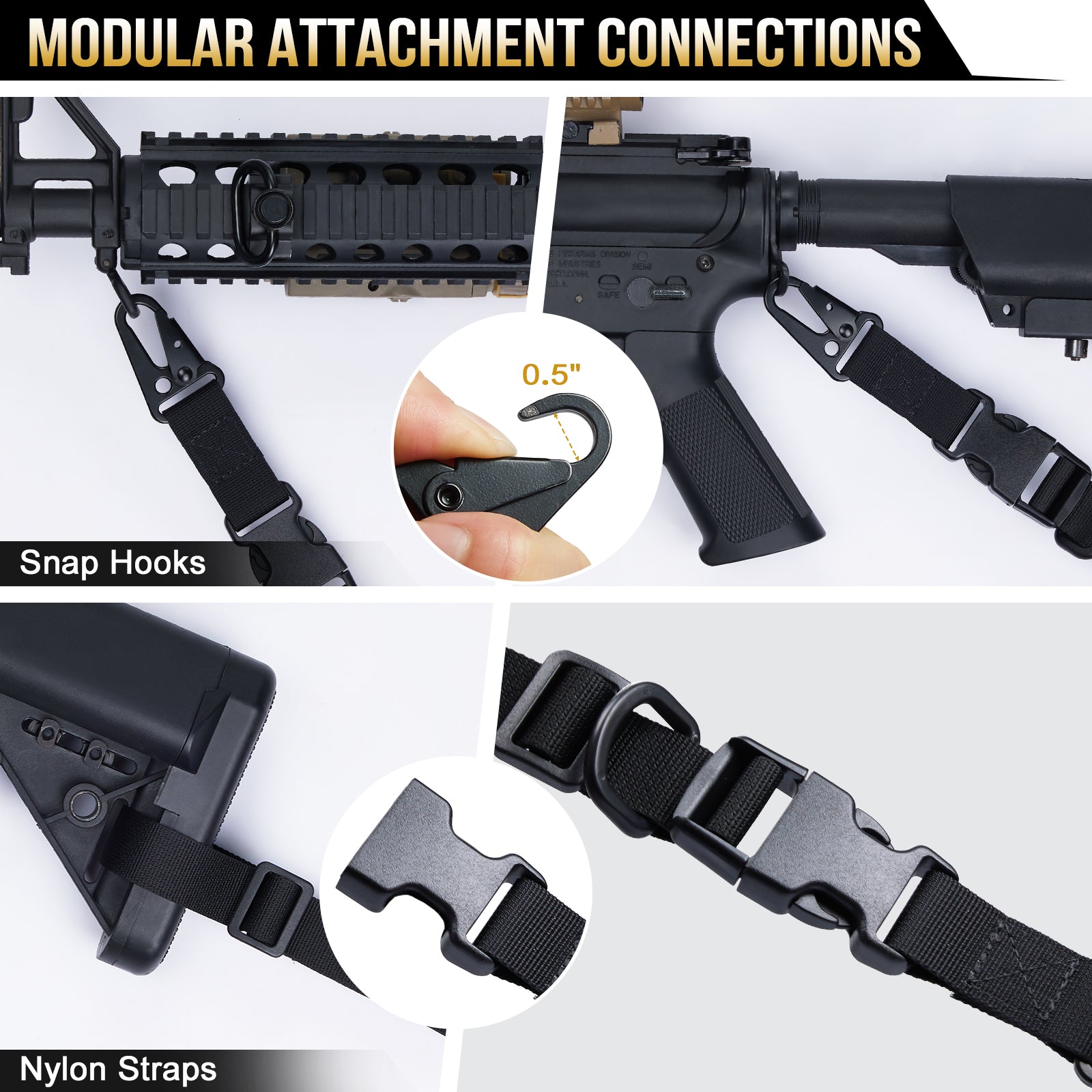 2-Point Sling 01丨 Quick-Adjust&Velcro Storage Tie