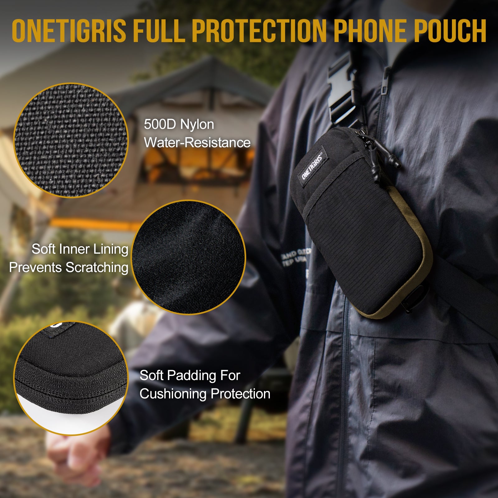 MOLLE Phone Pouch 丨 Heavy-duty carabiners & YKK zippers