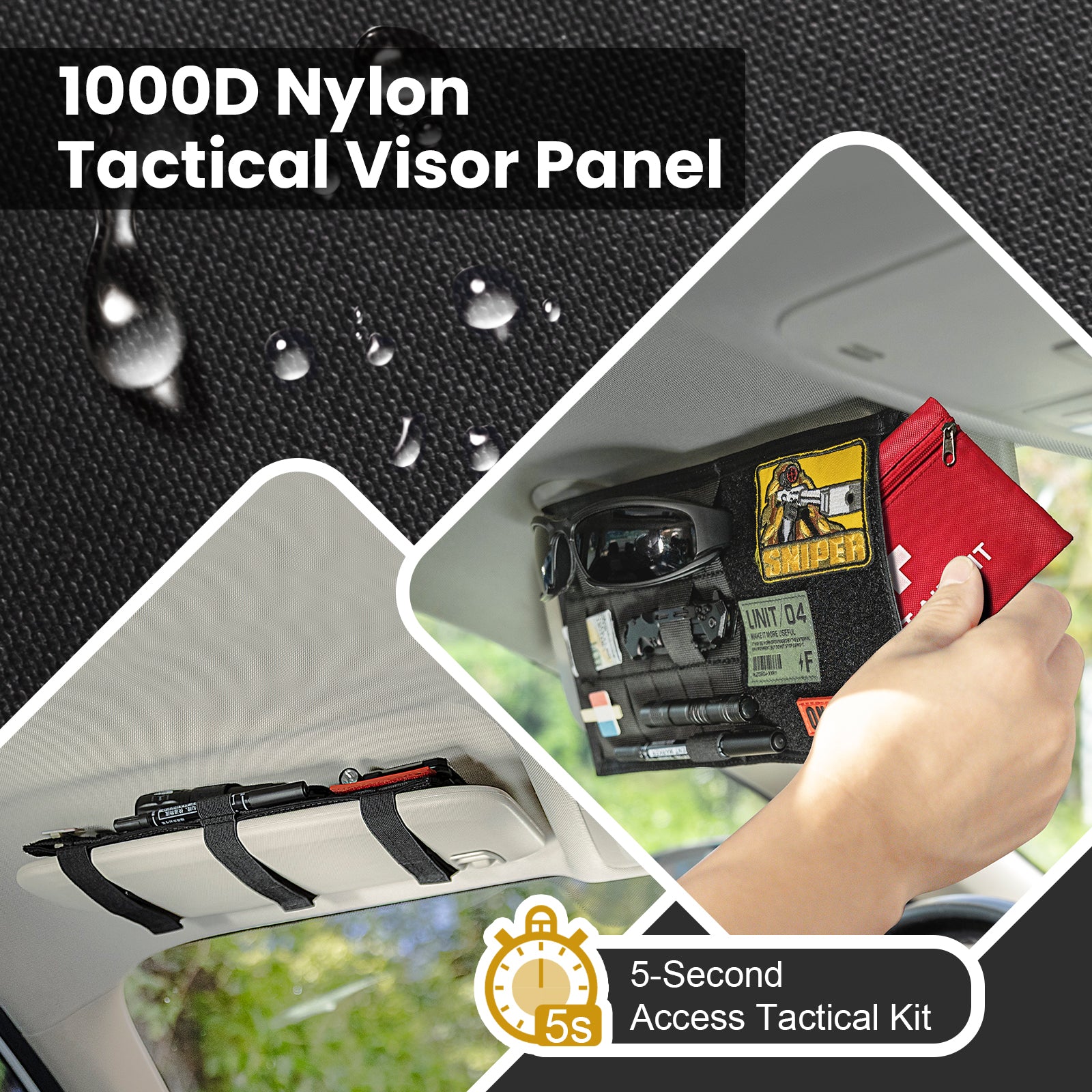 Molle Visor Panel Organizer 02丨 with Single-Mouth Storage Bag&11.8" x 6.3"