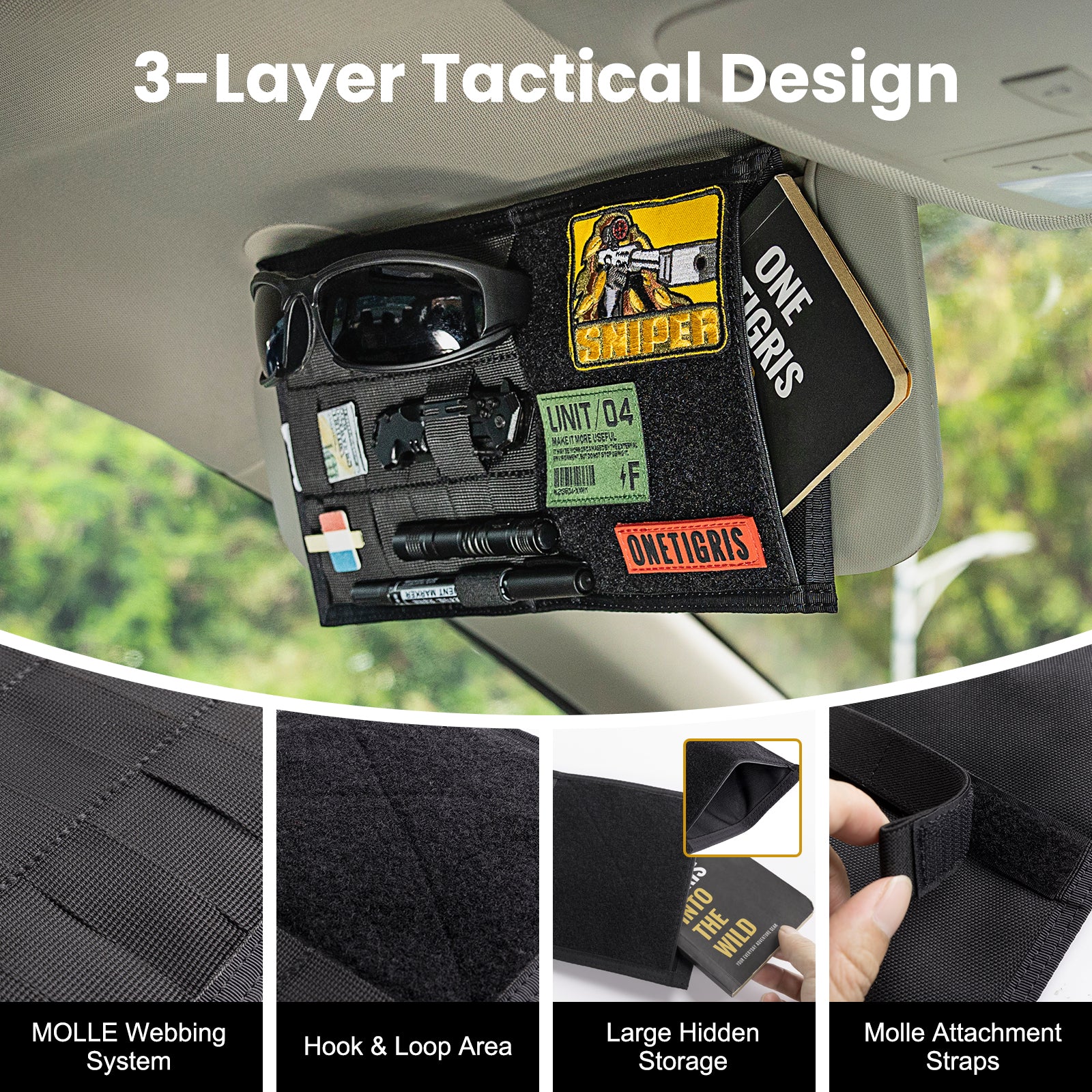 Molle Visor Panel Organizer 02丨 with Single-Mouth Storage Bag&11.8" x 6.3"