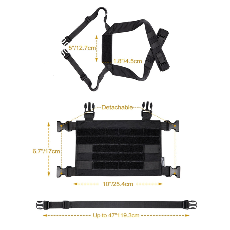 ROC MOLLE Chest Rig 丨Detachable Shoulder Strap & Waist Belt