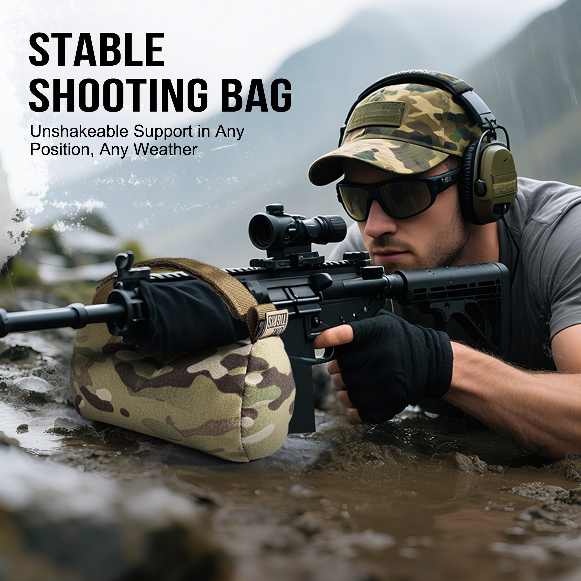 OneTigris CamoColor Shooting Sandbag/Gun Rest / Measuring at 6.3