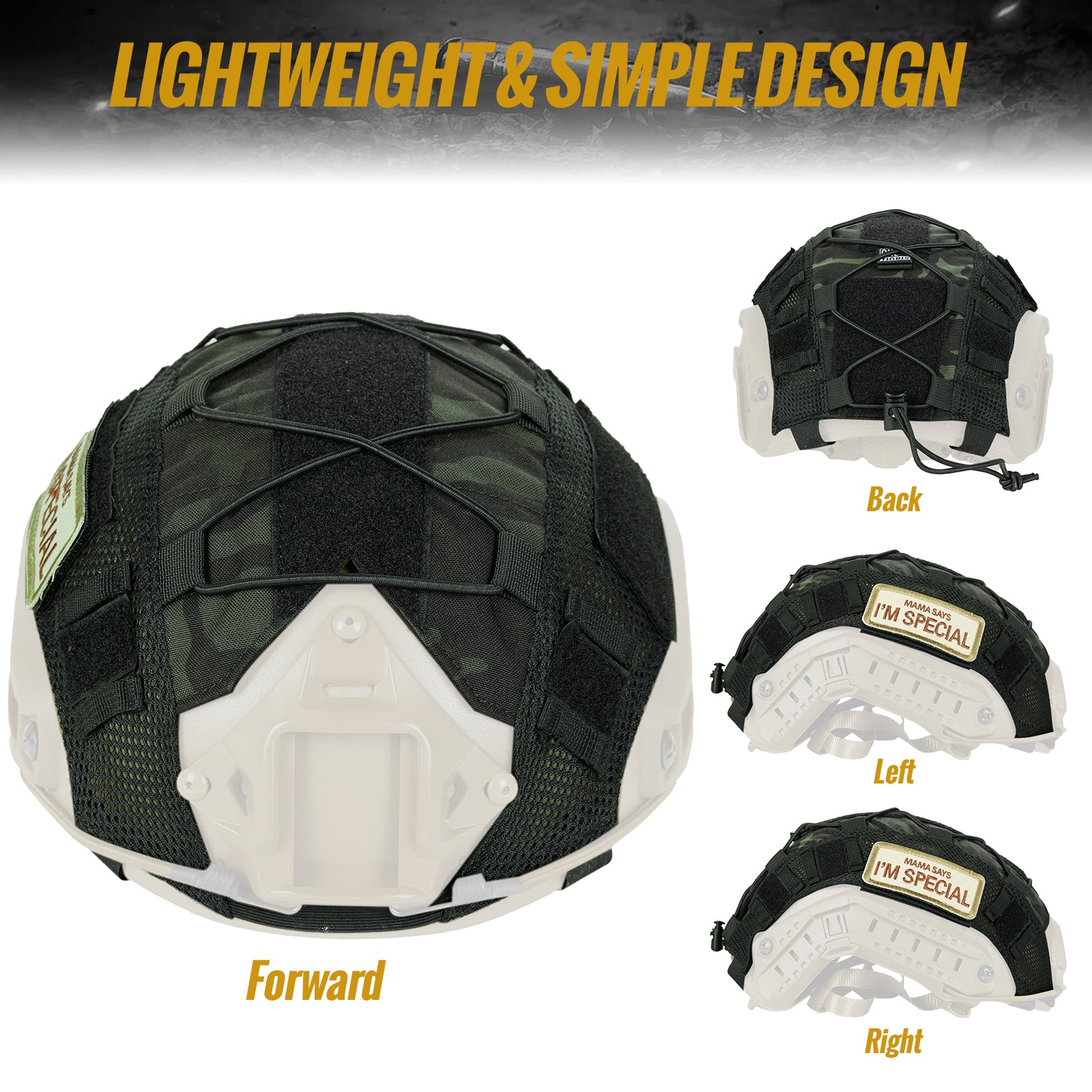 Tactical Helmet Cover 06 丨With patch set & MOLLE system