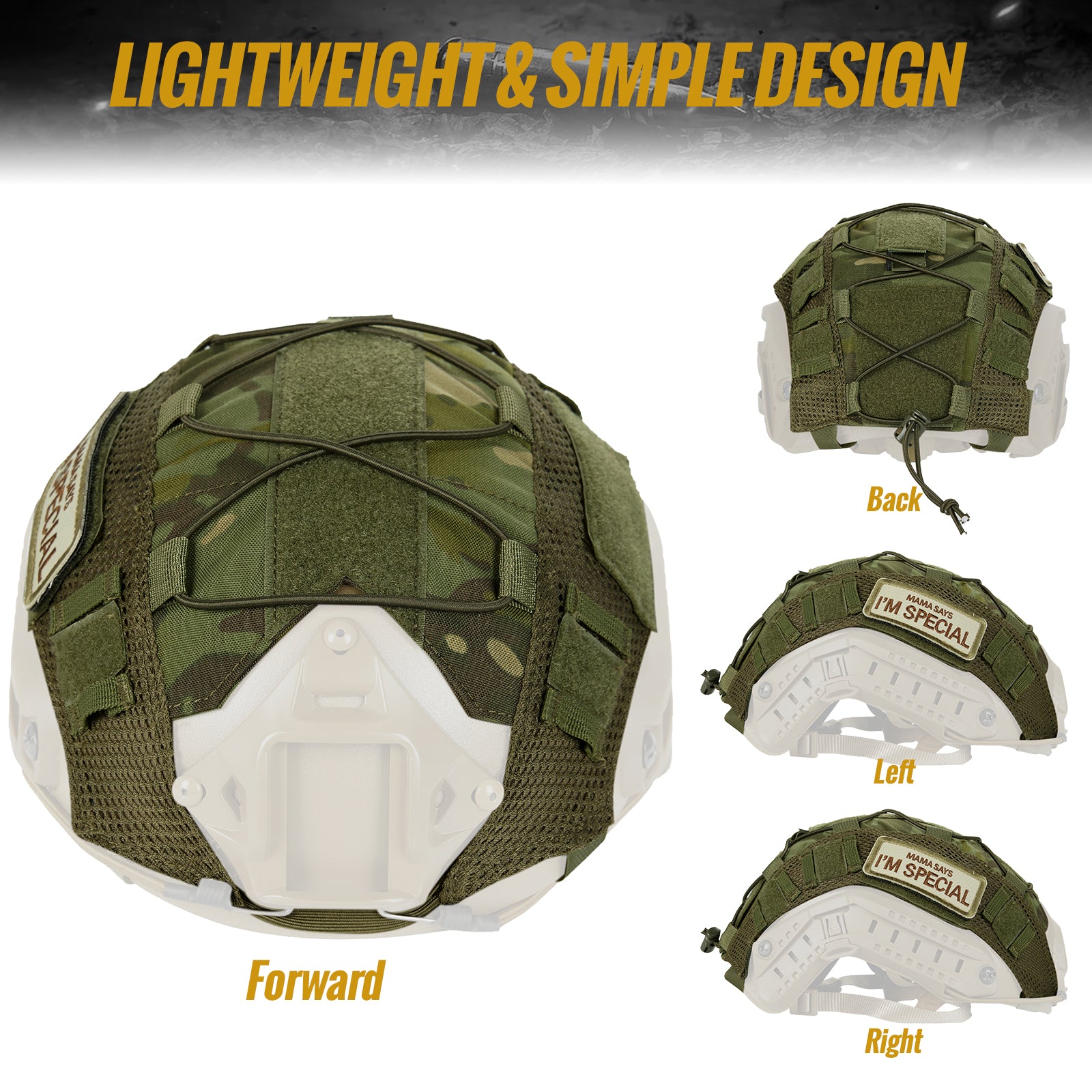 Tactical Helmet Cover 06 丨With patch set & MOLLE system