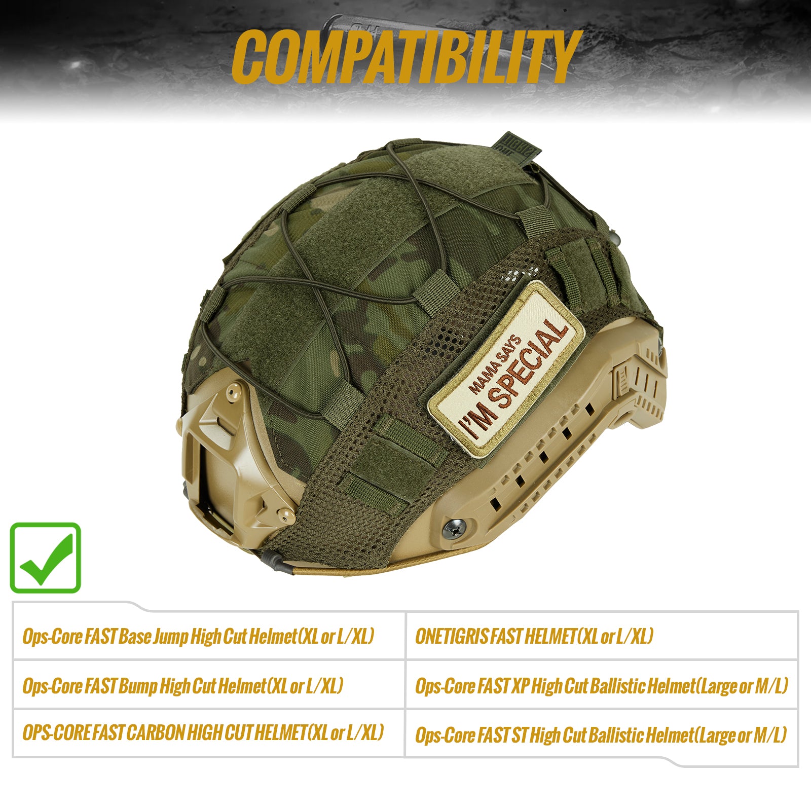 Tactical Helmet Cover 06 丨With patch set & MOLLE system