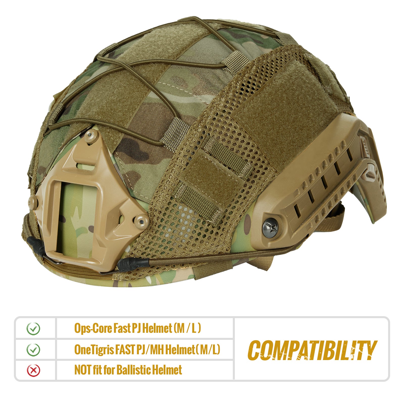 Tactical Helmet Cover 11丨Fit for Ops-Core Fast PJ Helmet &With patch