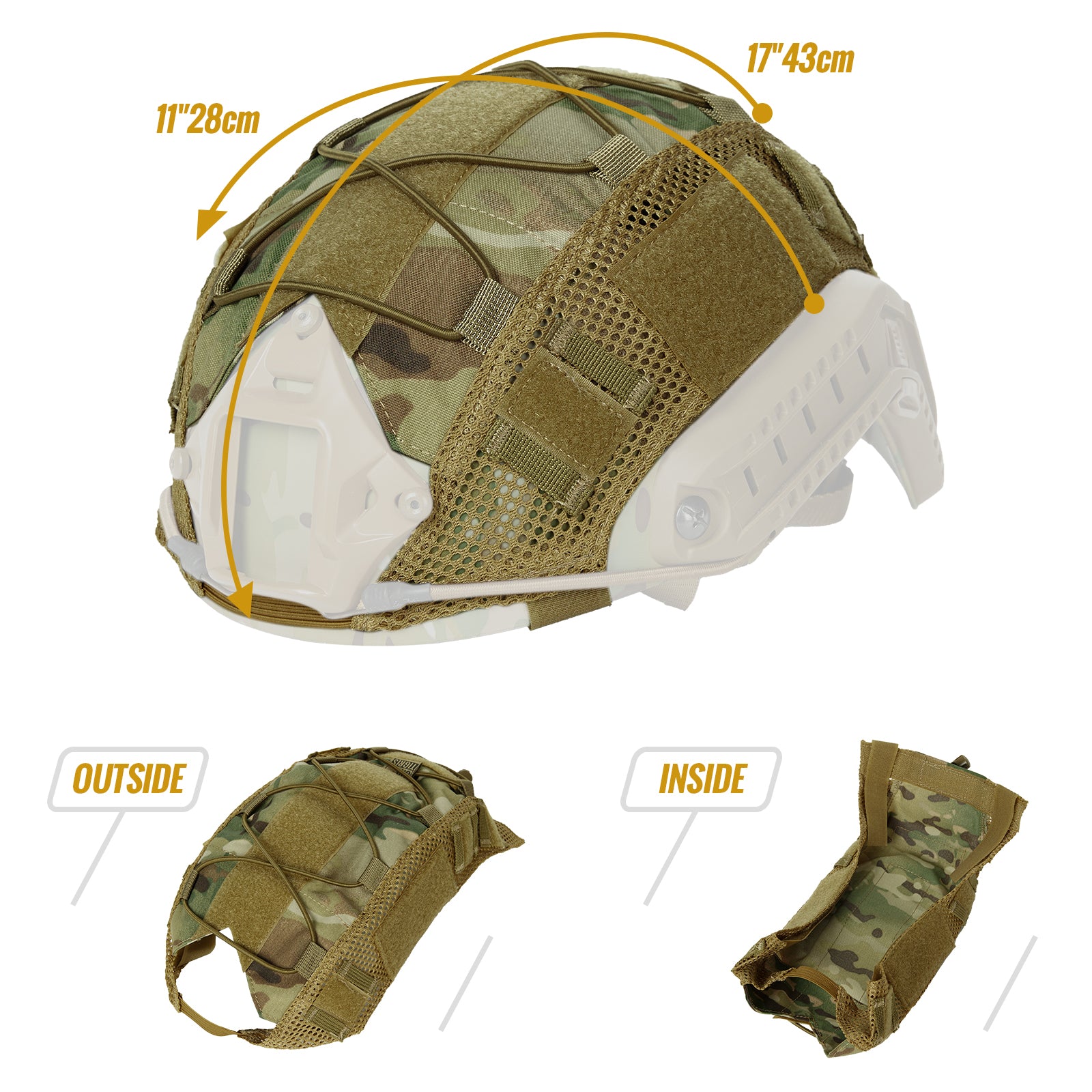 Tactical Helmet Cover 11丨Fit for Ops-Core Fast PJ Helmet &With patch
