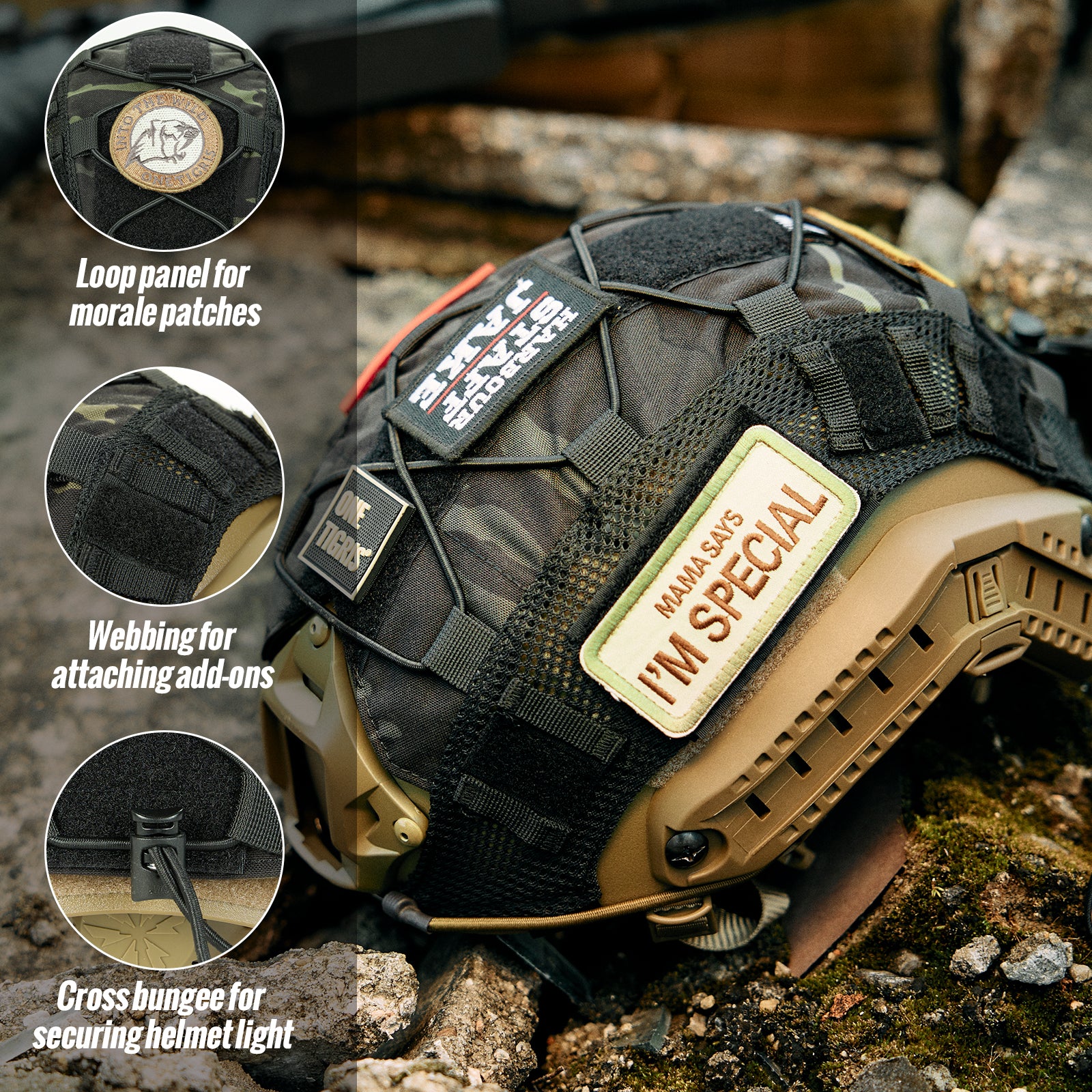 Tactical Helmet Cover 06 丨With patch set & MOLLE system