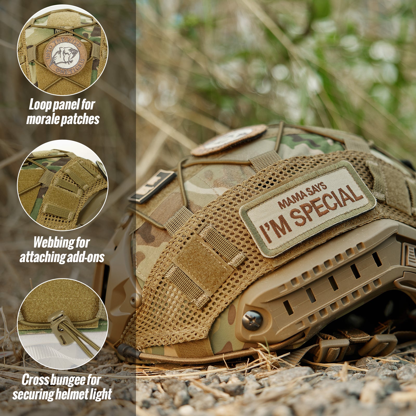 Tactical Helmet Cover 06 丨With patch set & MOLLE system
