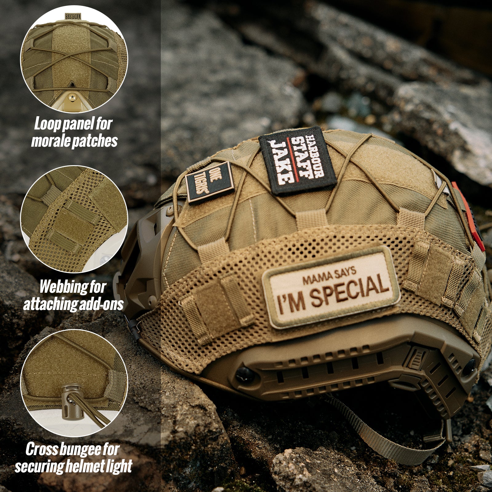 Tactical Helmet Cover 06 丨With patch set & MOLLE system