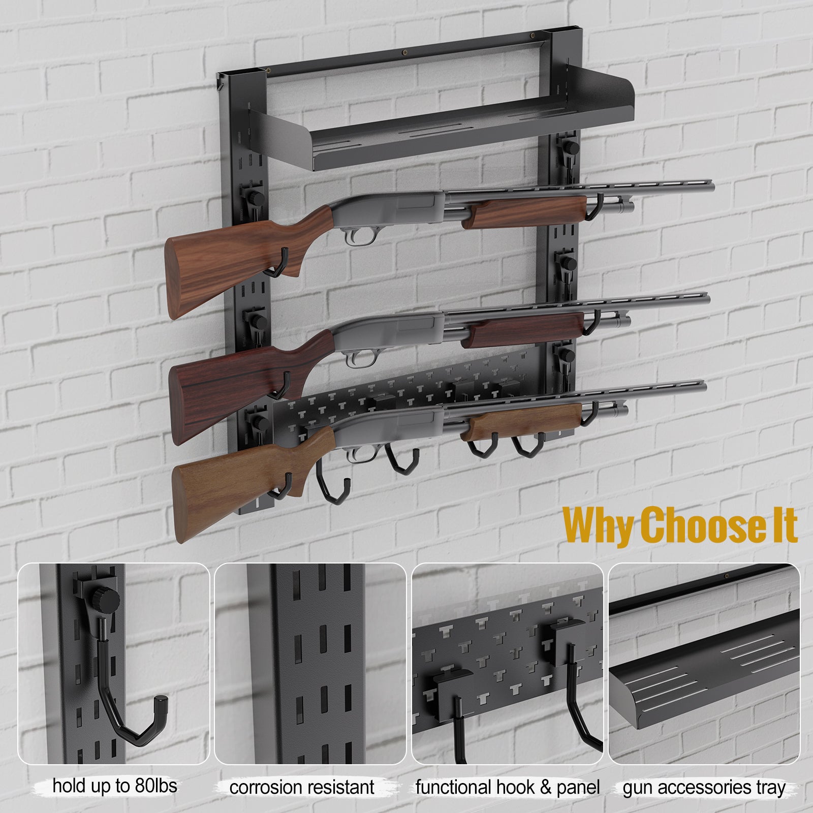 Wall Mount Rack 12丨Accessories Shelf Added