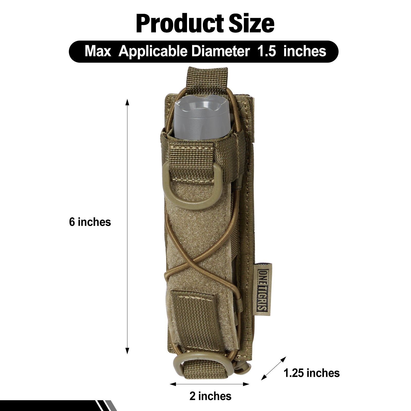 Flashlight Pouch 04 丨 MOLLE System & Adjustable Size