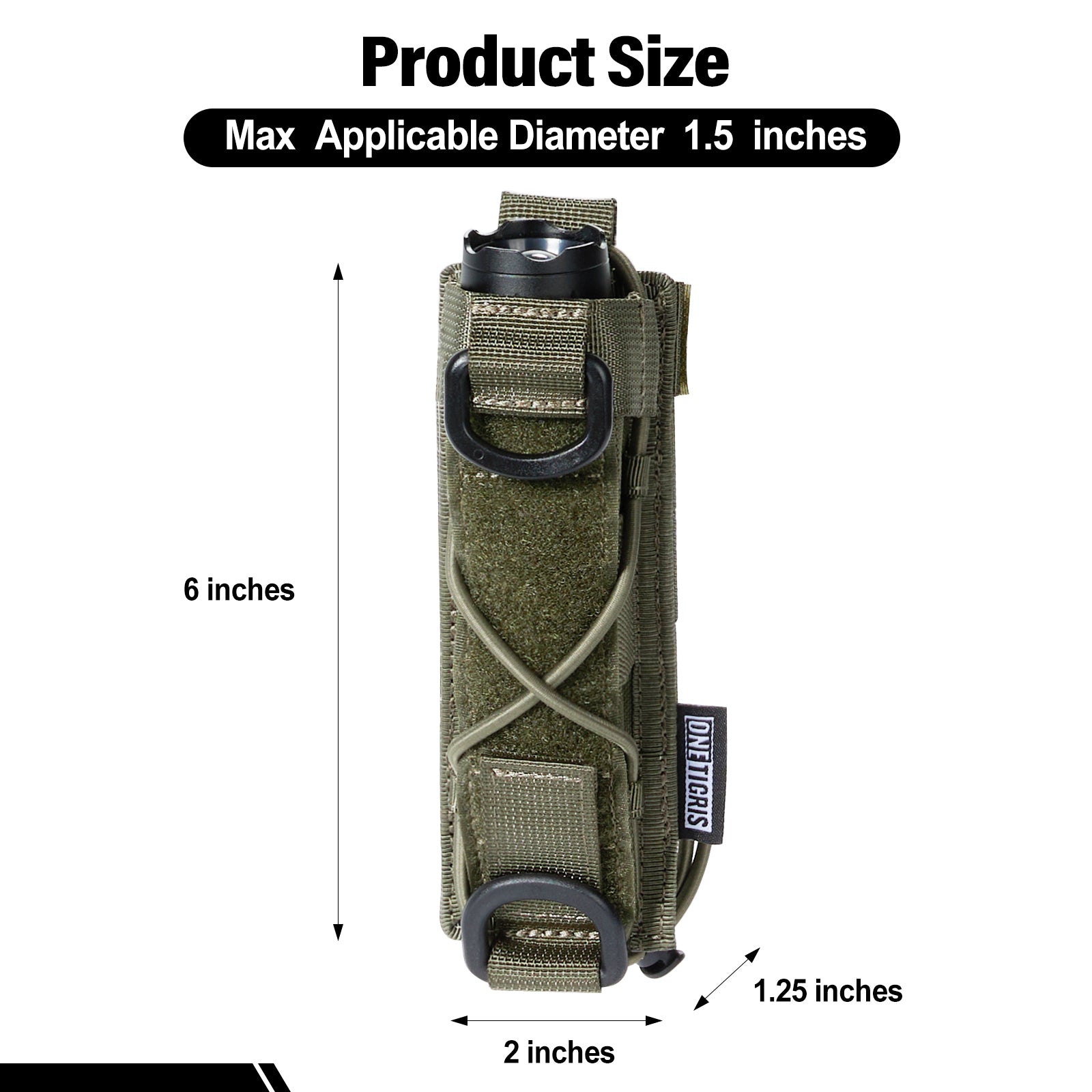 Flashlight Pouch 04 丨 MOLLE System & Adjustable Size