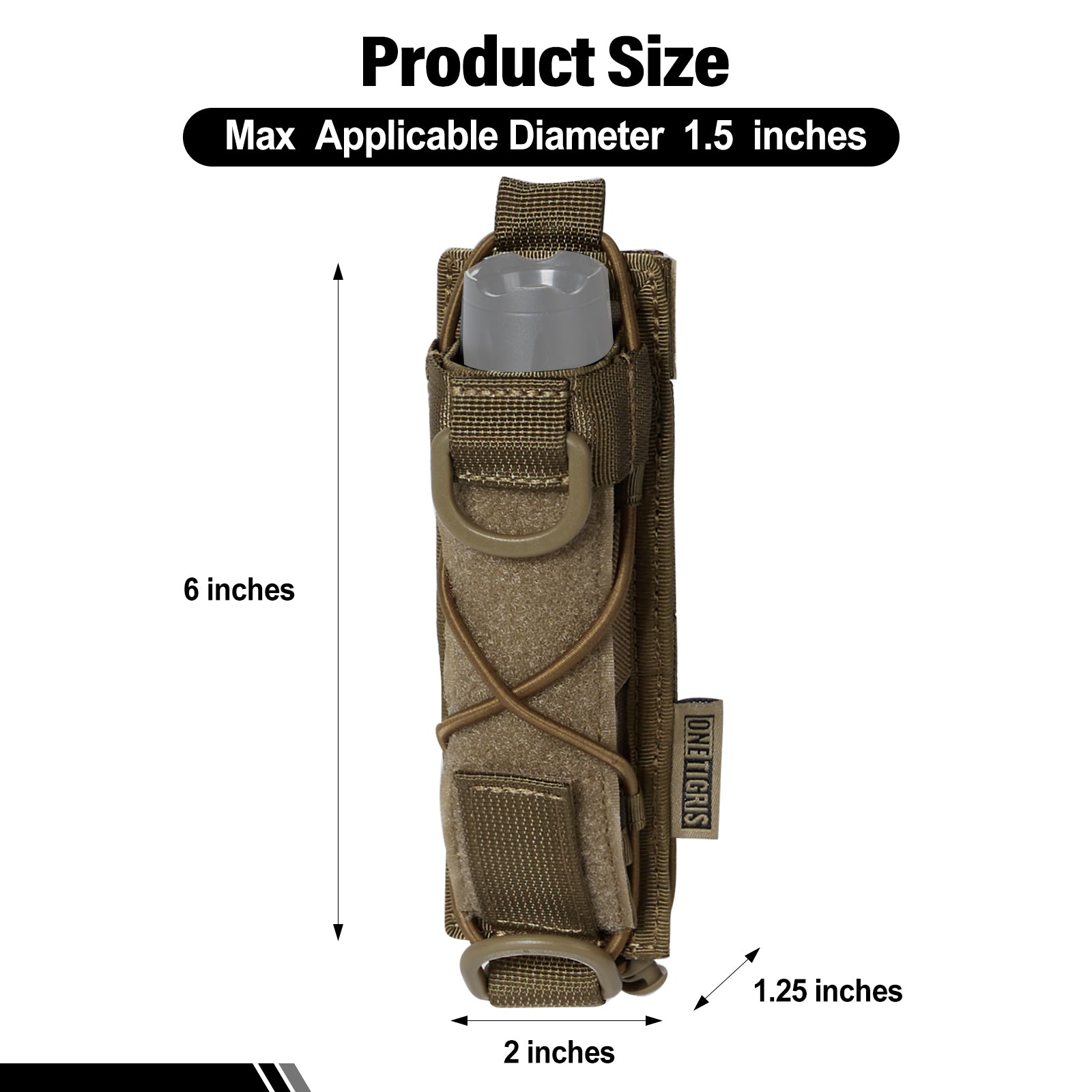 Flashlight Pouch 04 丨 MOLLE System & Adjustable Size