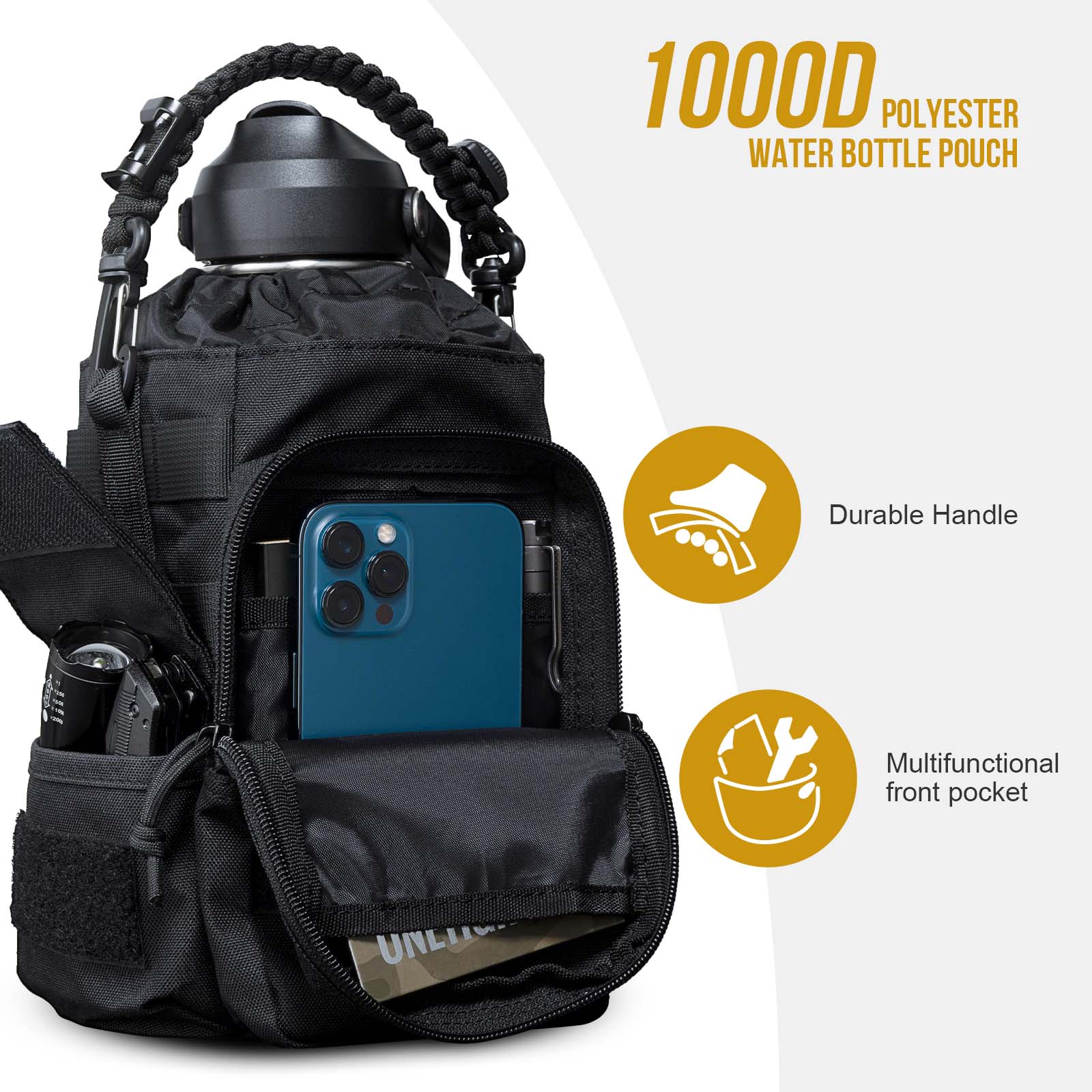 64oz Stainless Steel Insulated Water Bottle with Pouch set