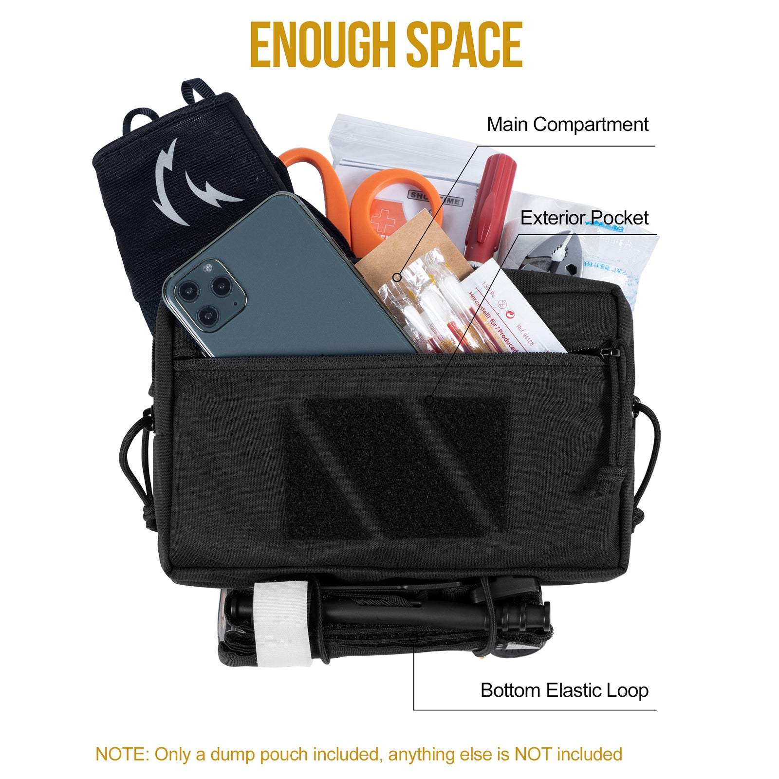 Tactical PLUS1 Drop Pouch 丨with Hook and Loop Panel&for Vest Chest Rig Plate Carrier