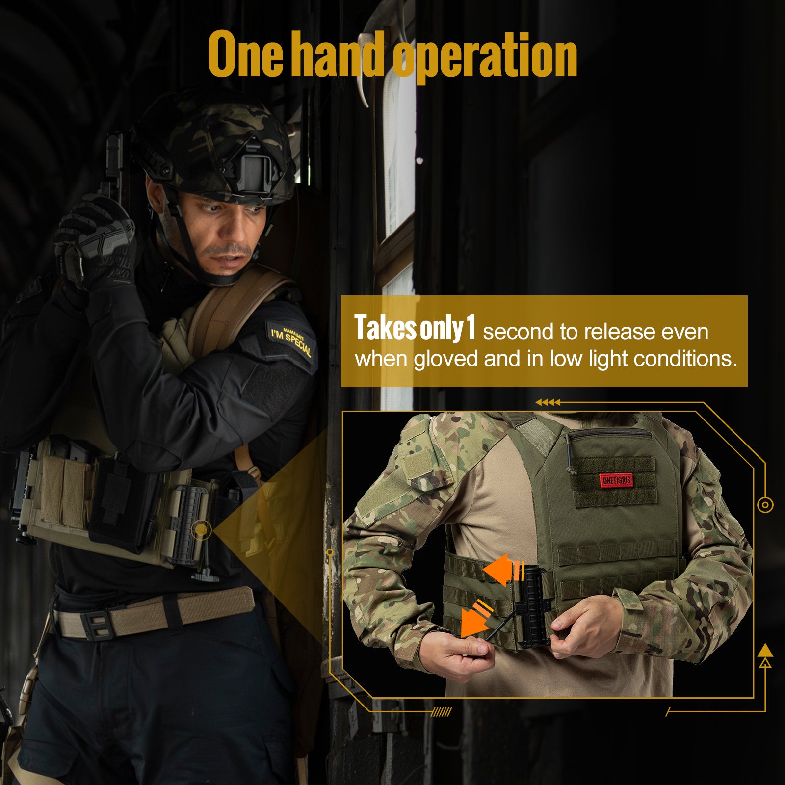 FYR Tactical Vest 丨 MOLLE System & Adjustable Size