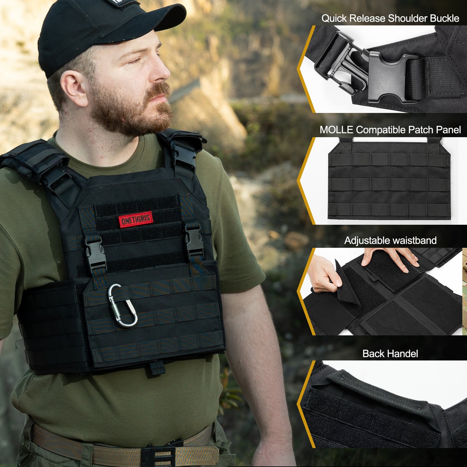 GRIFFIN Tactical Vest 丨MOLLE System & Velcro Panel