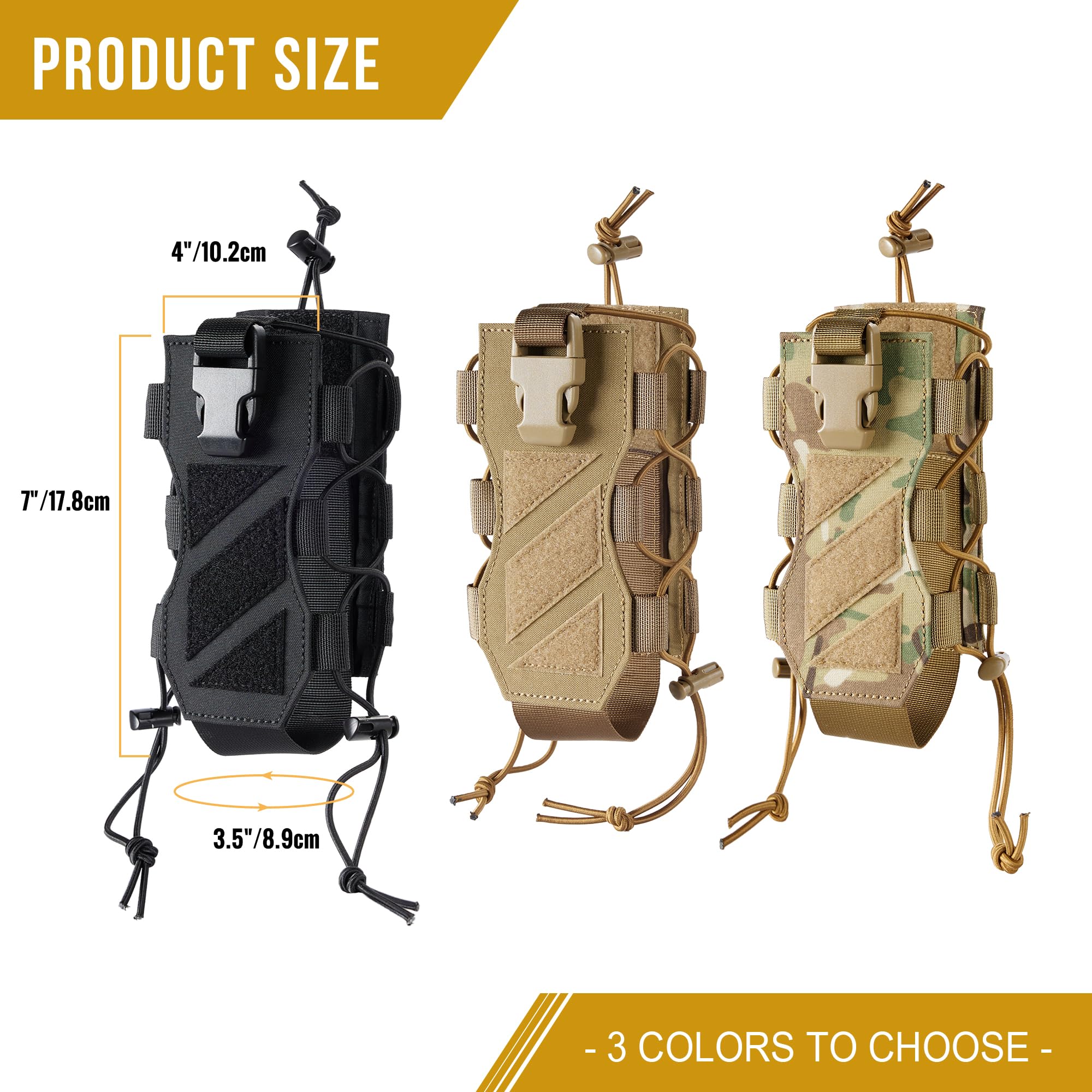 HUNTERZ Bottle Holster 丨Compatible with MOLLE and Velcro panels