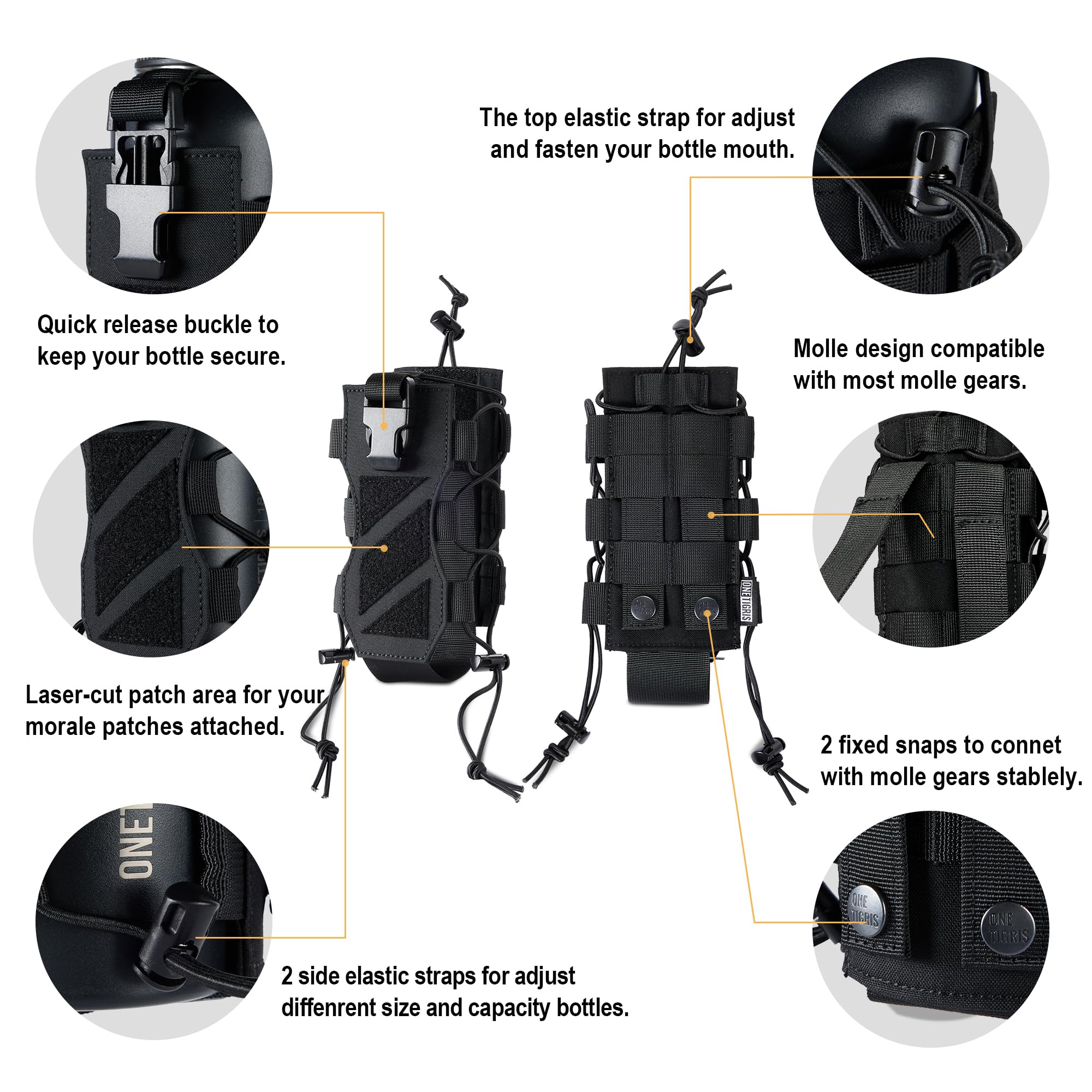 HUNTERZ Bottle Holster 丨Compatible with MOLLE and Velcro panels