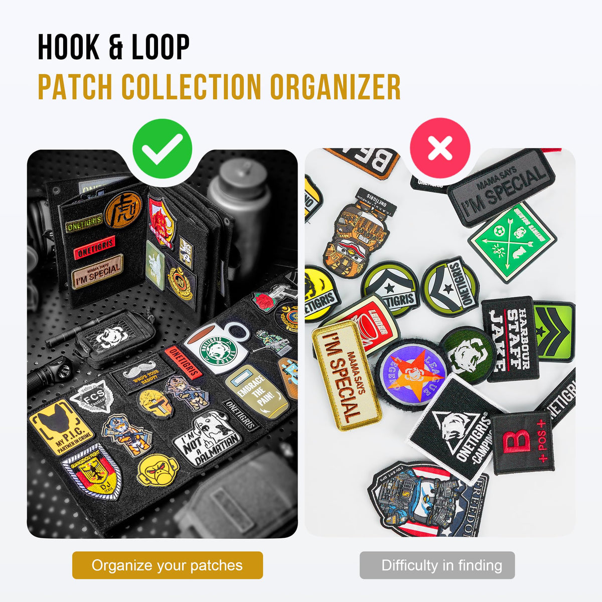 Map Patch Display Velcro Patches Display Panel | Foldable Patch Organizer – OneTigris ...