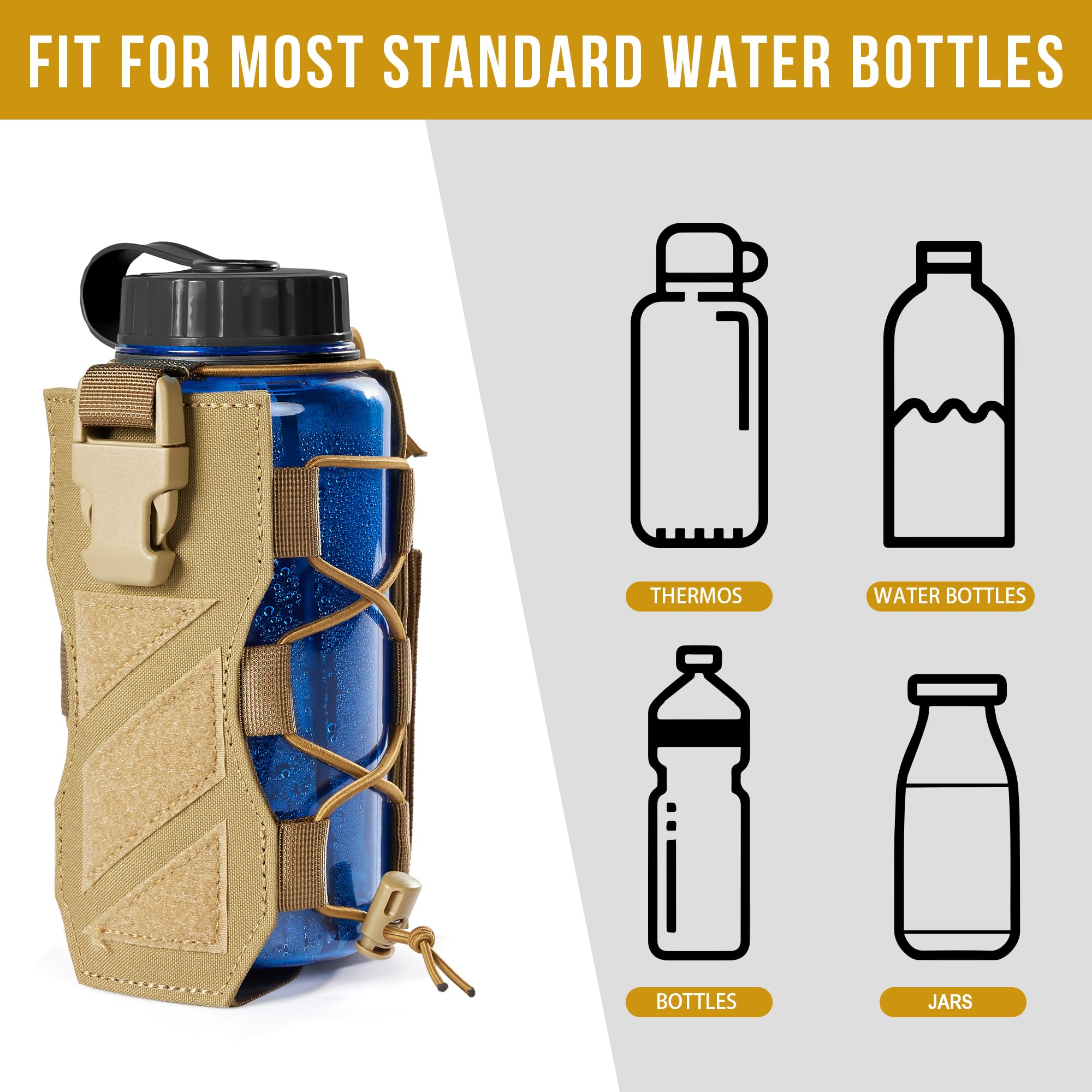 HUNTERZ Bottle Holster 丨Compatible with MOLLE and Velcro panels