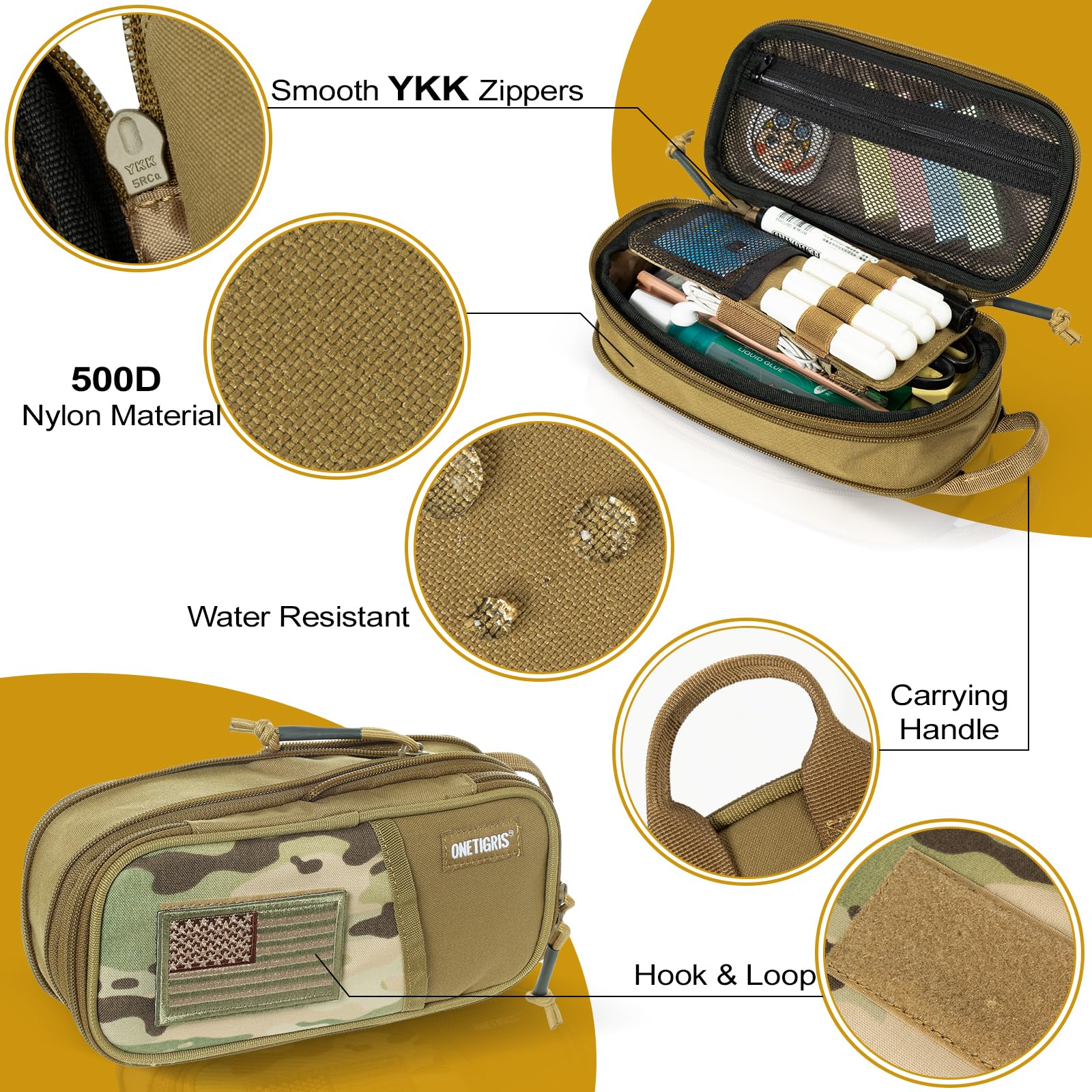 Pencil Case 01丨 Features Velcro & Signature Area