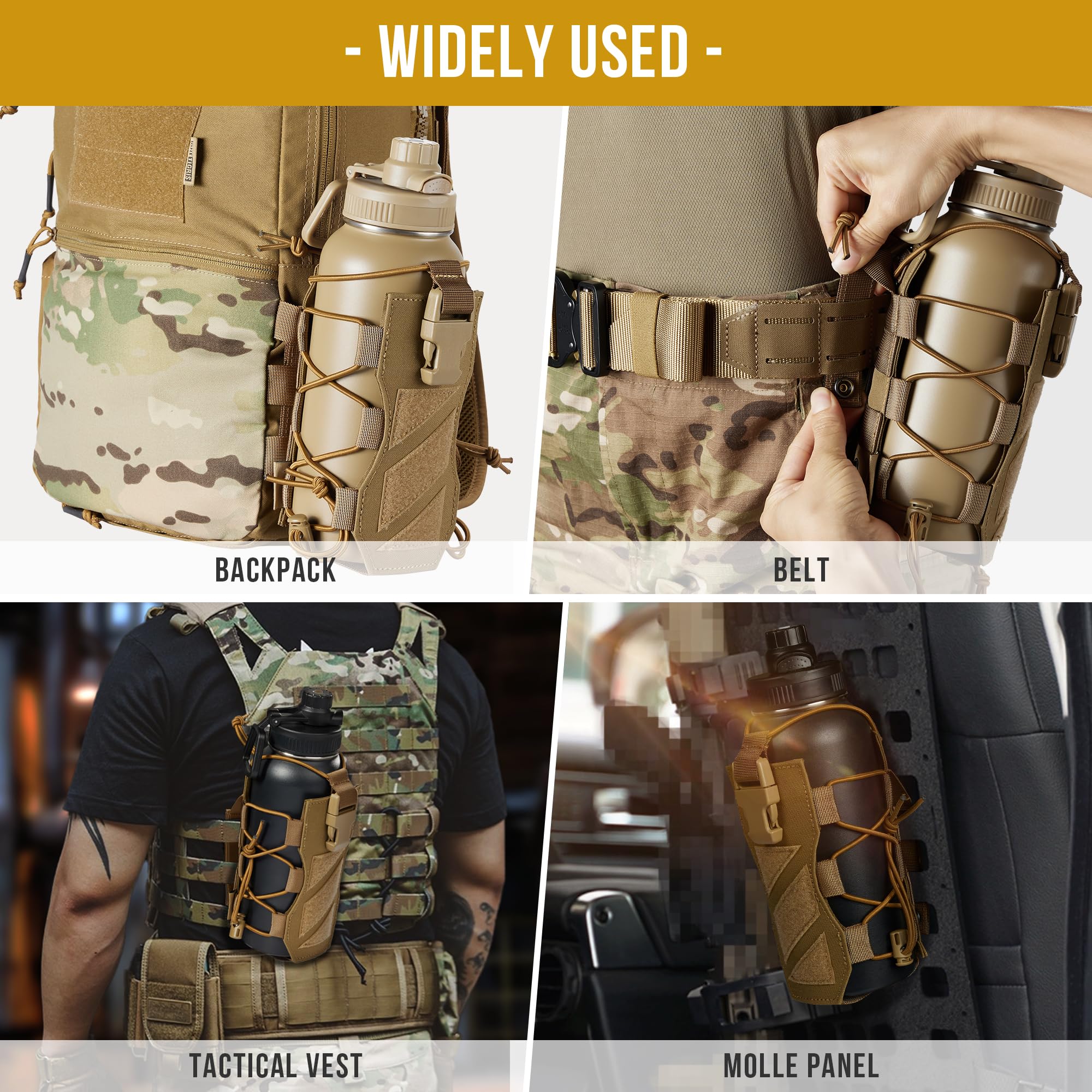 HUNTERZ Bottle Holster 丨Compatible with MOLLE and Velcro panels