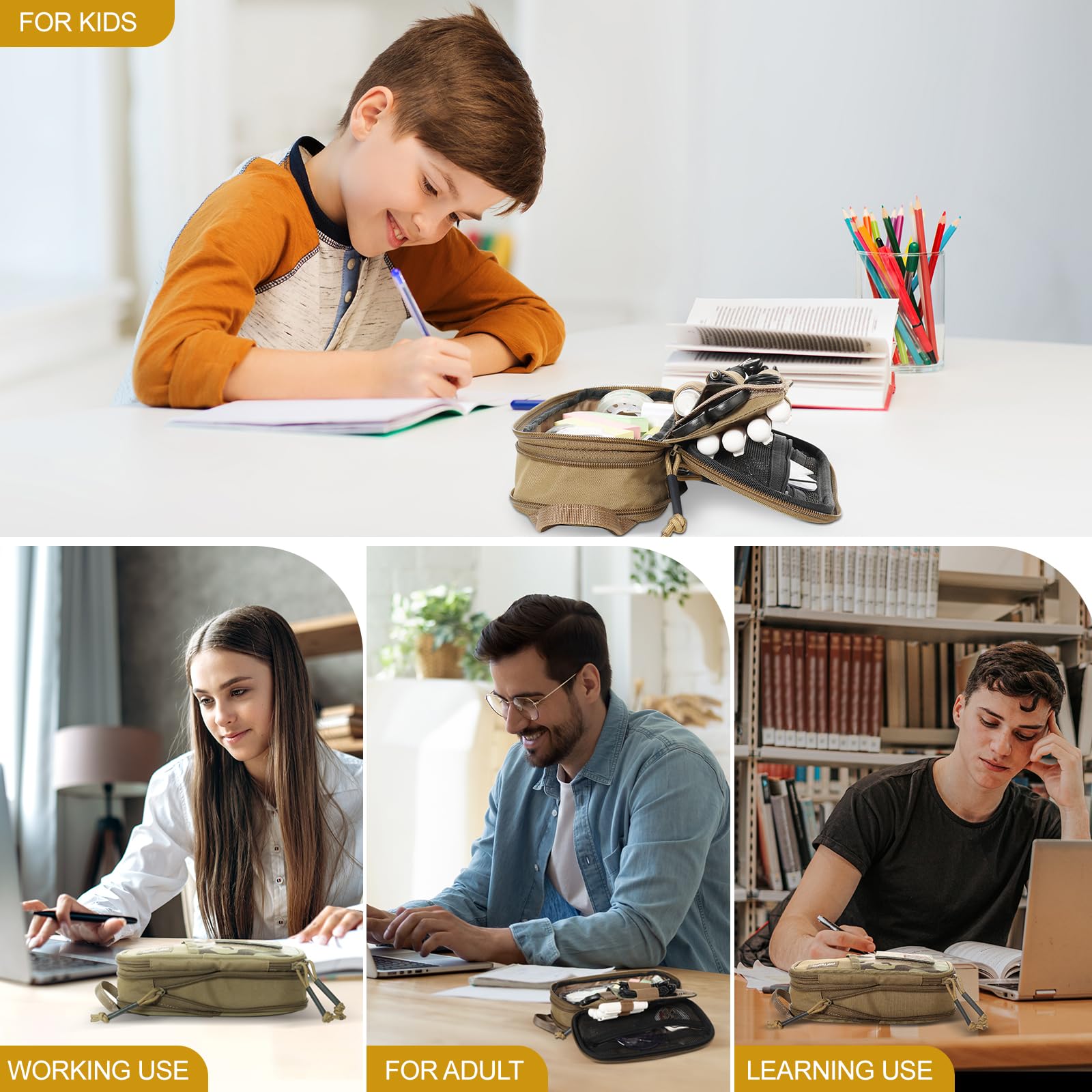 Pencil Case 01丨 Features Velcro & Signature Area