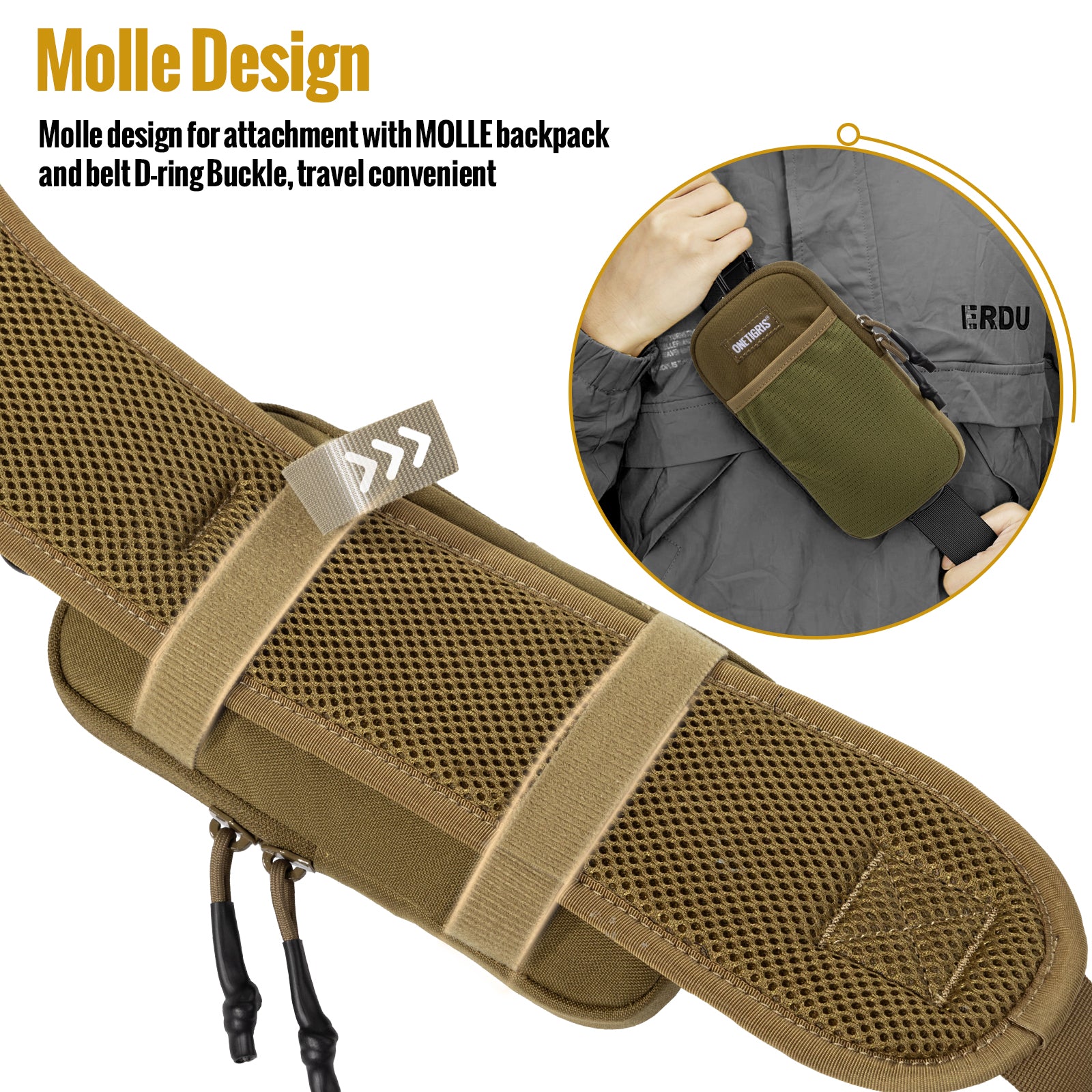 MOLLE Phone Pouch 丨 Heavy-duty carabiners & YKK zippers