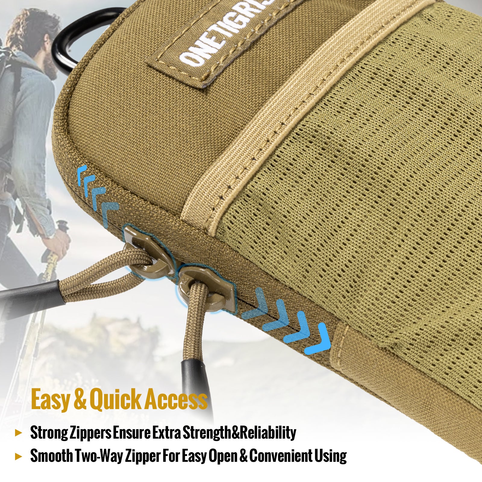 MOLLE Phone Pouch 丨 Heavy-duty carabiners & YKK zippers