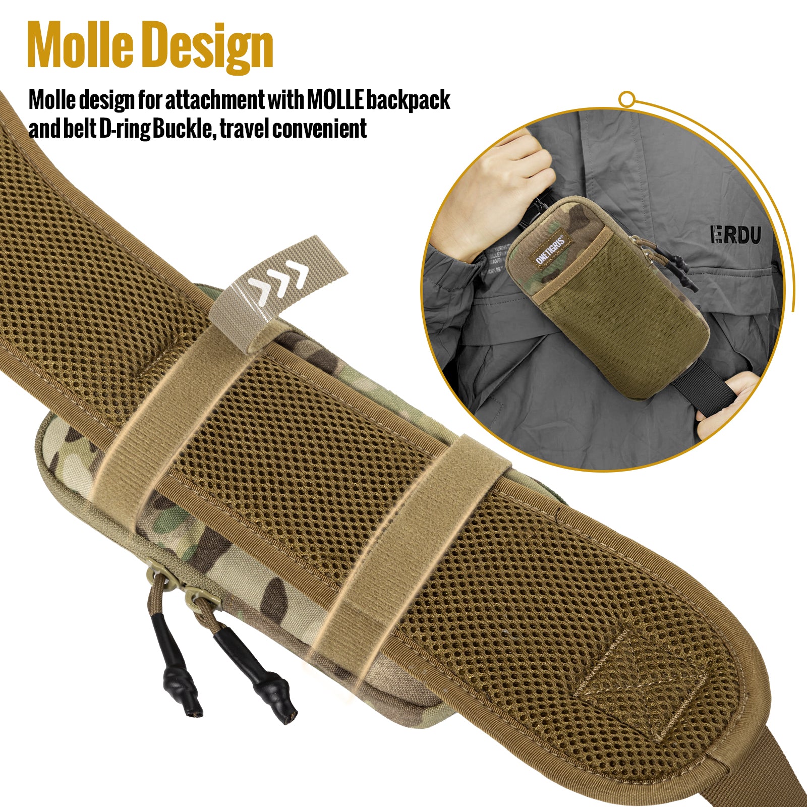 MOLLE Phone Pouch 丨 Heavy-duty carabiners & YKK zippers