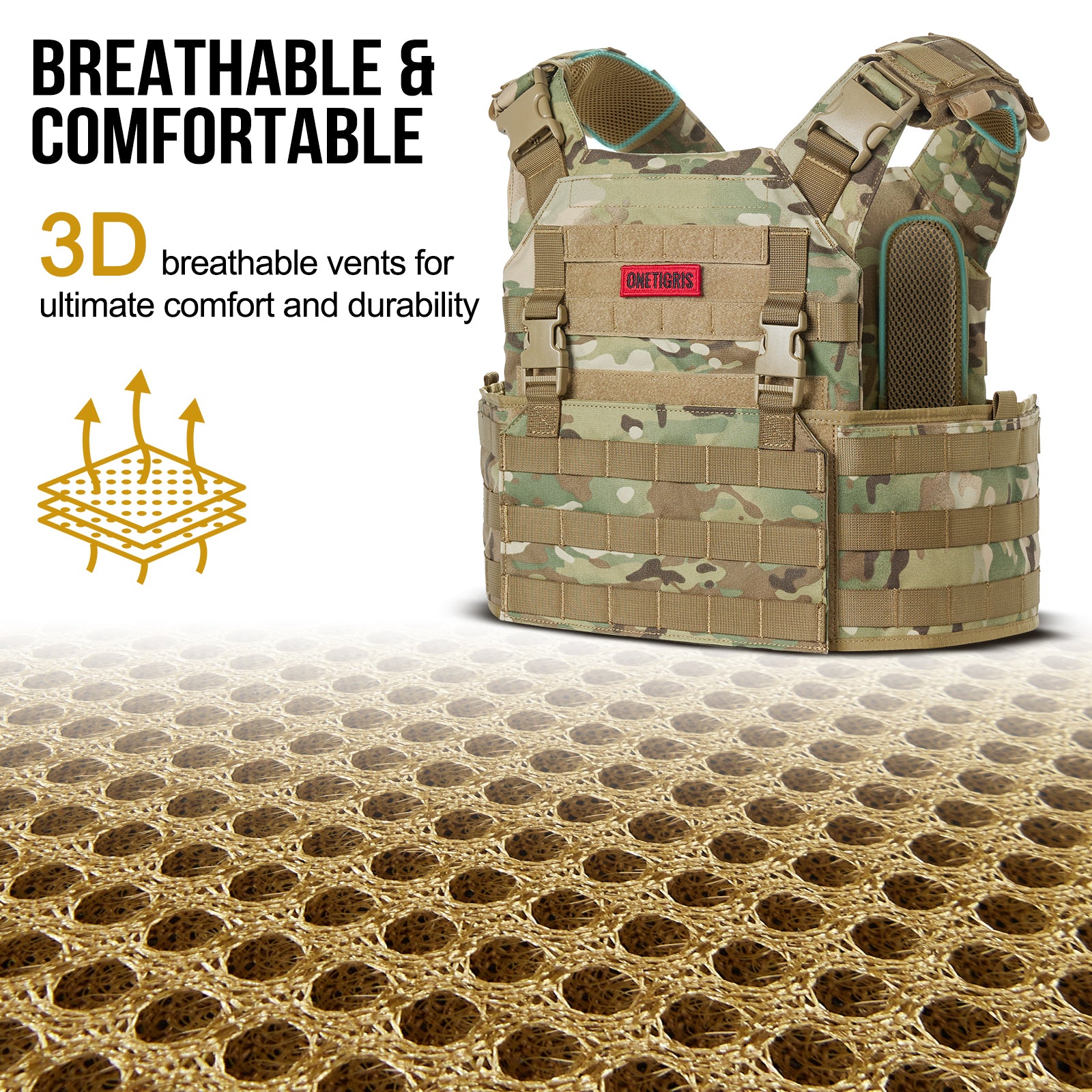 GRIFFIN Tactical Vest 丨MOLLE System & Velcro Panel