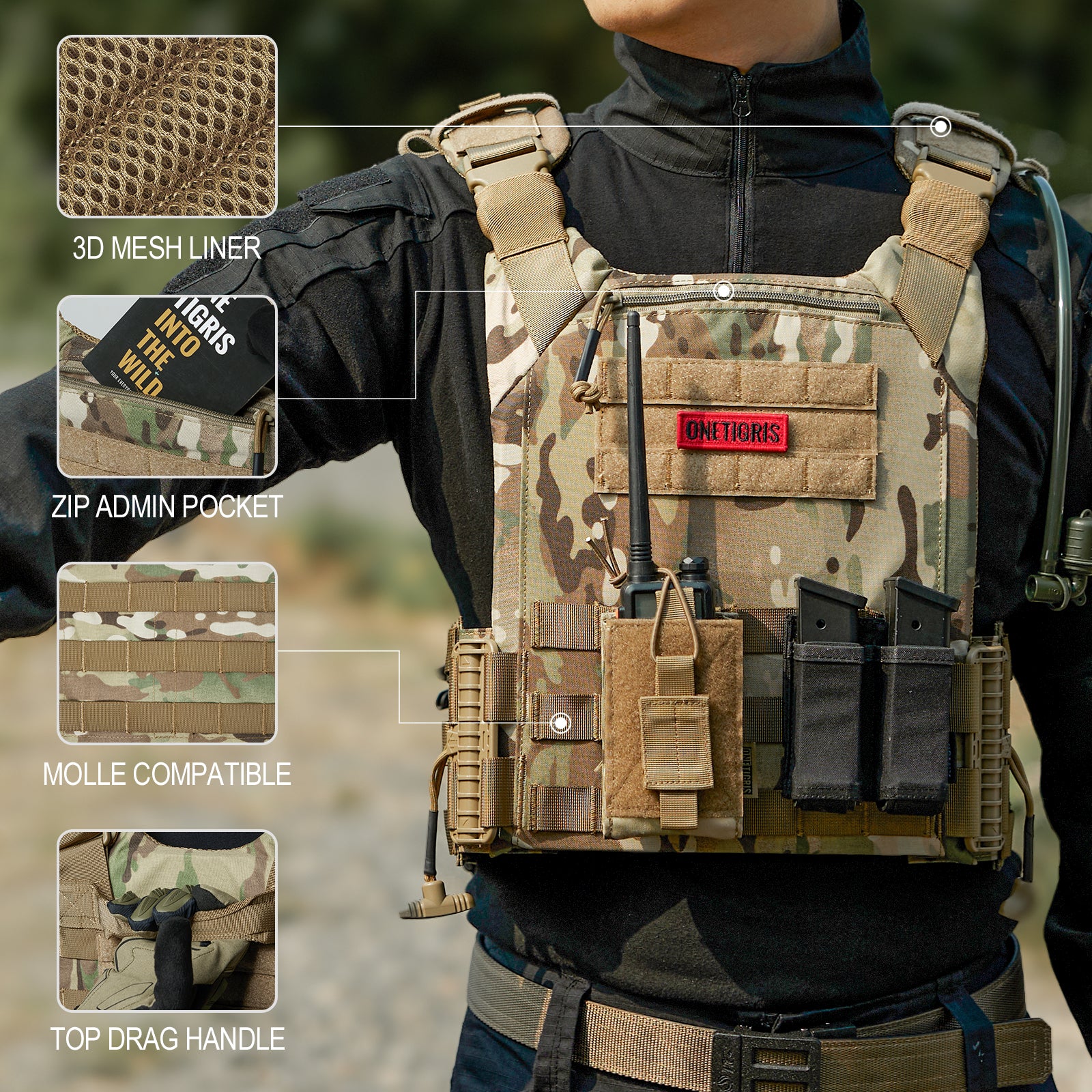 FYR Tactical Vest 丨 MOLLE System & Adjustable Size