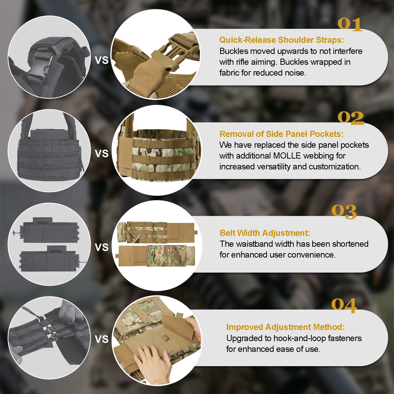 FYR Tactical Vest 丨 MOLLE System & Adjustable Size